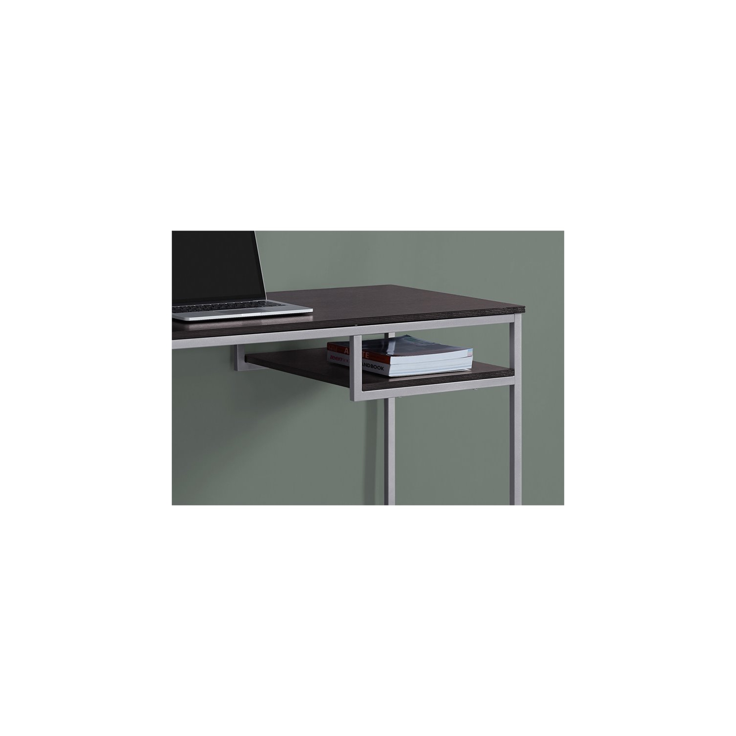 Monarch Specialties i 7369 computer desk 48"l cappuccino and silver metal