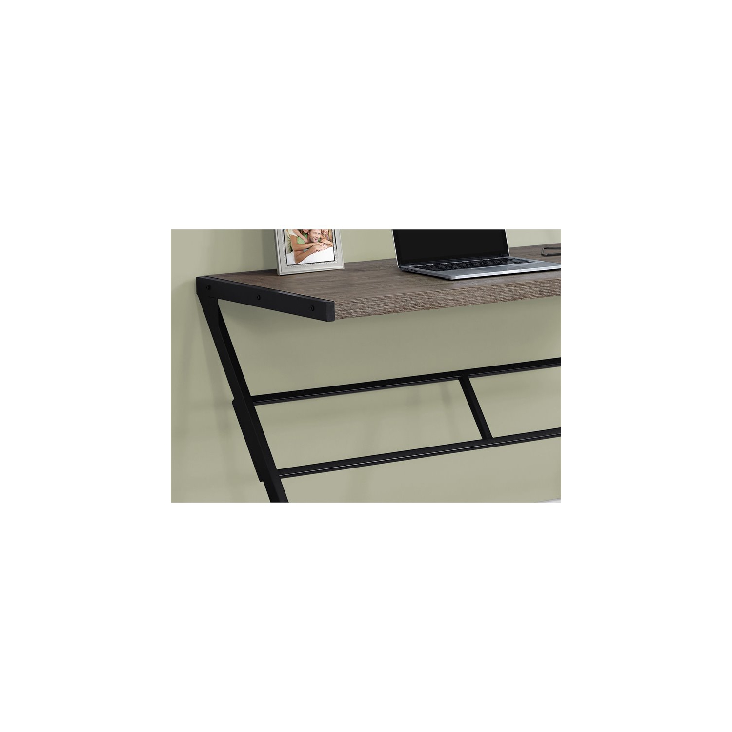 Monarch Specialties I 7373 Bureau 48"L Taupe Foncé Métal Noir