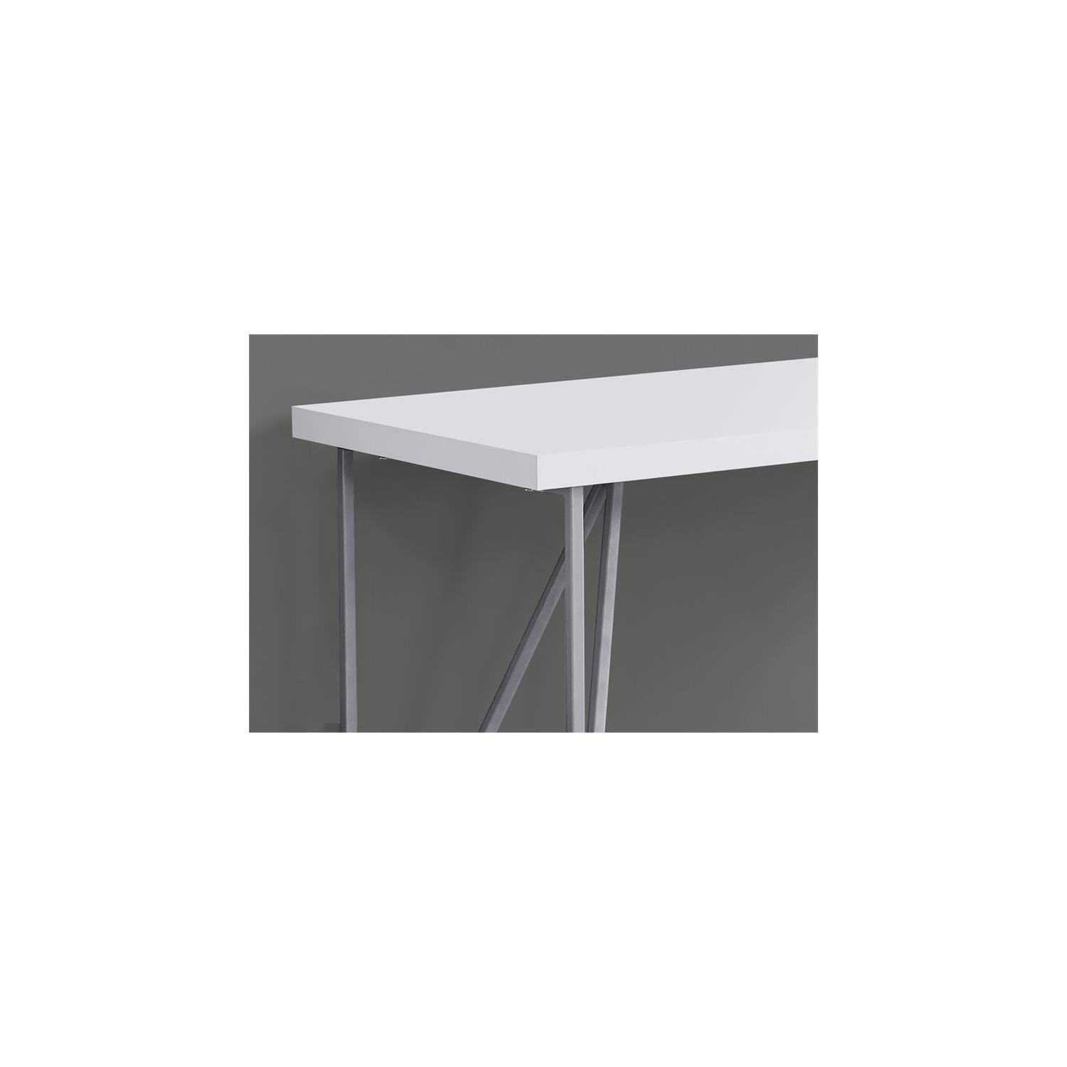 Monarch Specialties i 7376 computer desk 48"l white and silver metal