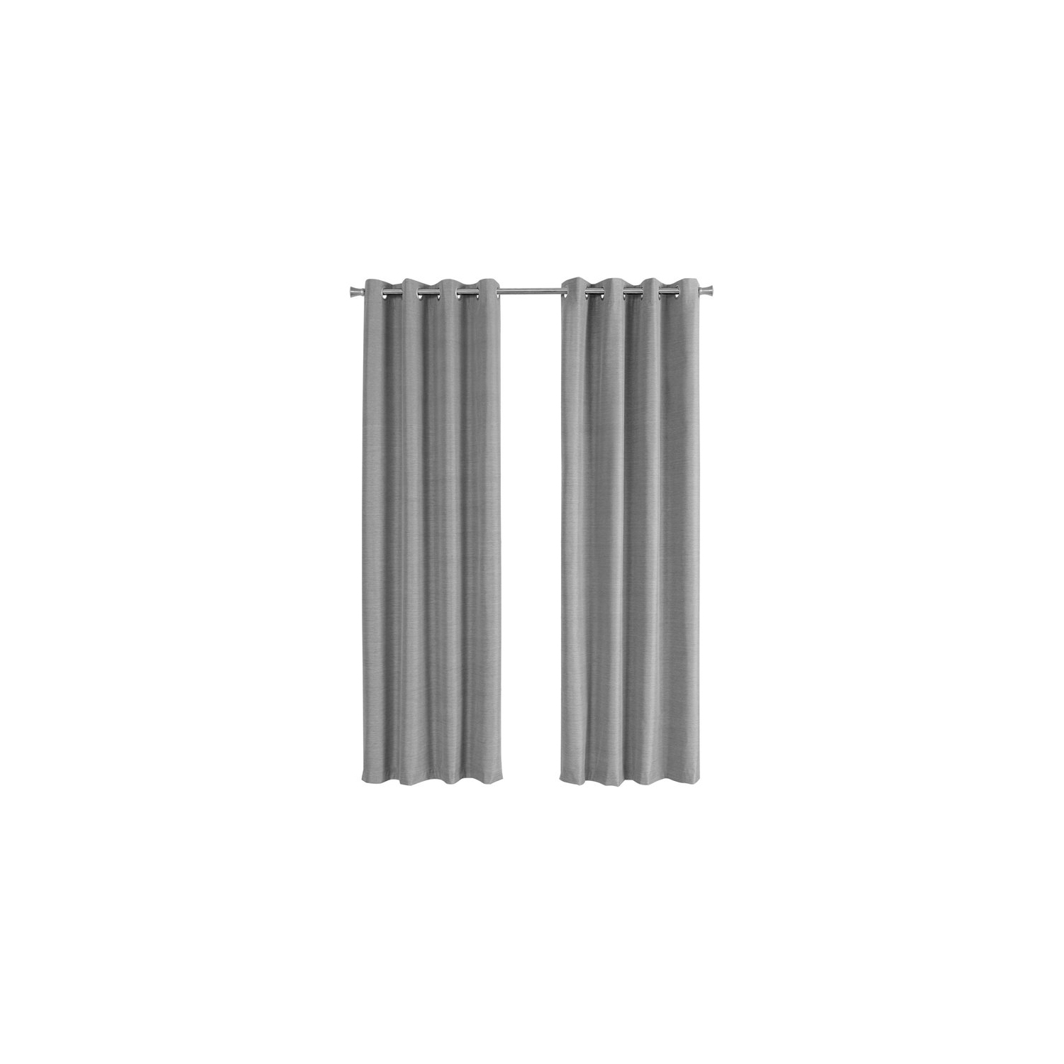 Monarch Specialties i 9842 curtain panel 2pcs 52"w x 95"h grey solid blackout