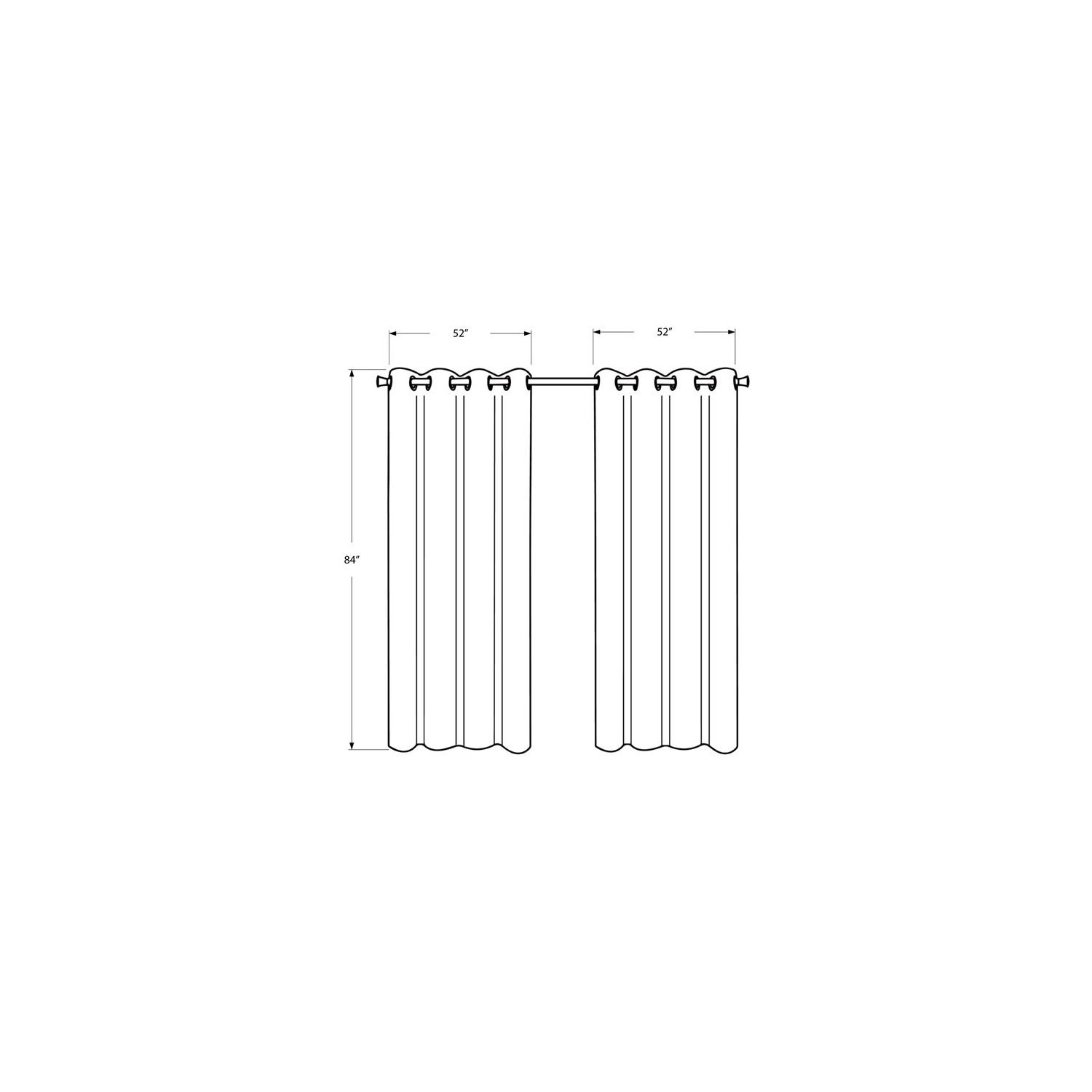 Monarch Specialties I 9823 Rideaux 2 pcs 52"L X 84"H Gris Obscurcissant