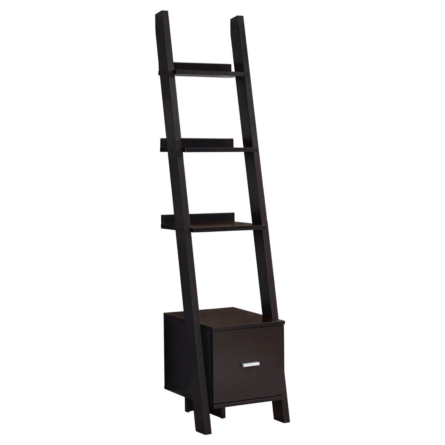 Monarch Specialties I 2765 Bookcase 69 H Cappuccino Ladder Storage Monarch Specialties I 2765 Bookcase 69 H Cappuccino Ladder Storage Drawer Only