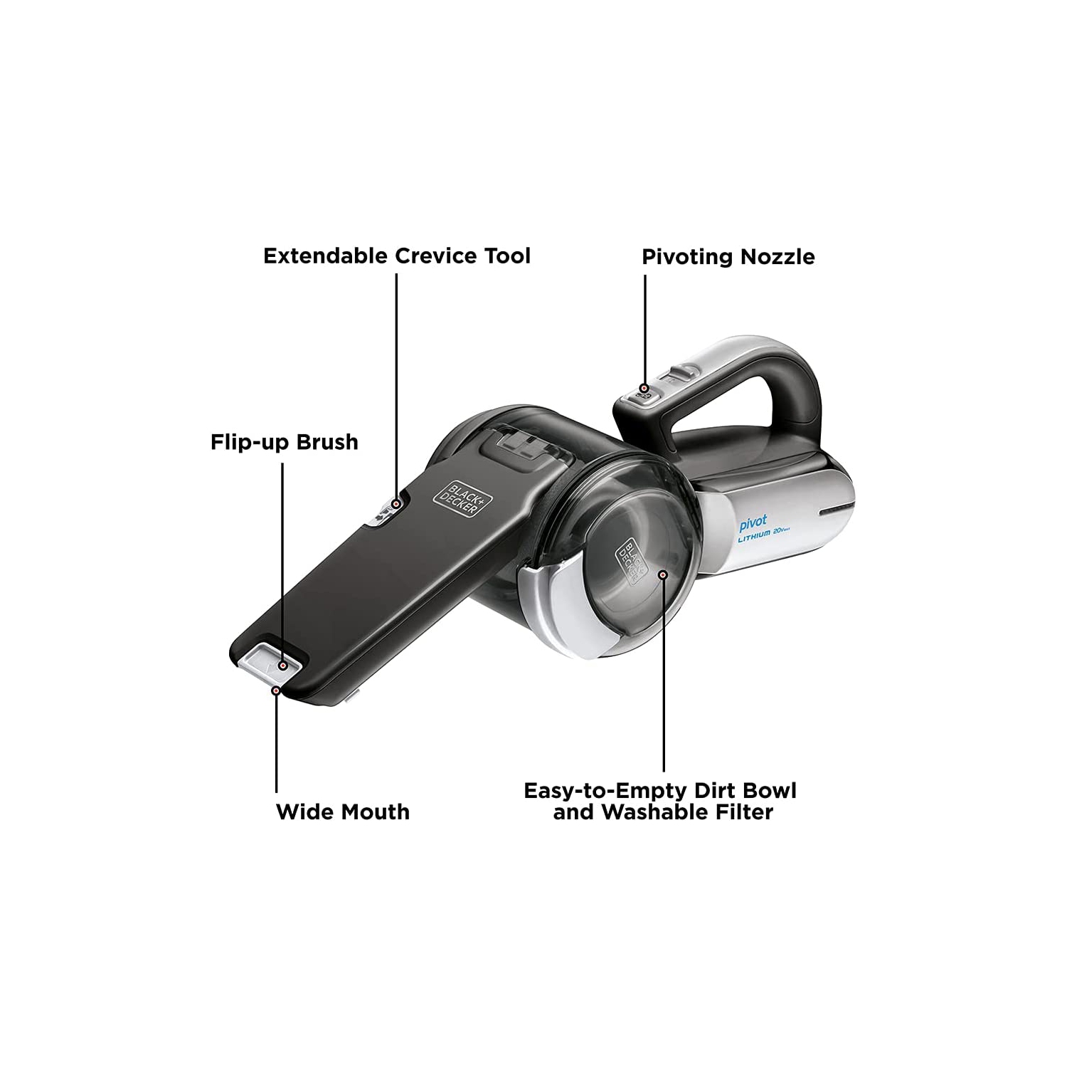 BLACK+DECKER BDH2000PL MAX Lithium Pivot Vacuum, 20-volt