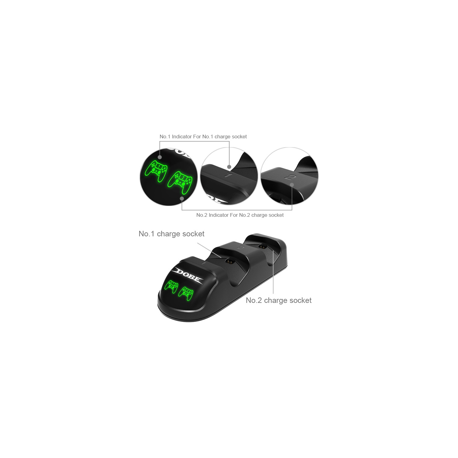 PS4 Charging Dock; Dual Charger with Charging Status Display Screen for PS4 Pro Dualshock 4 Wireless Controller