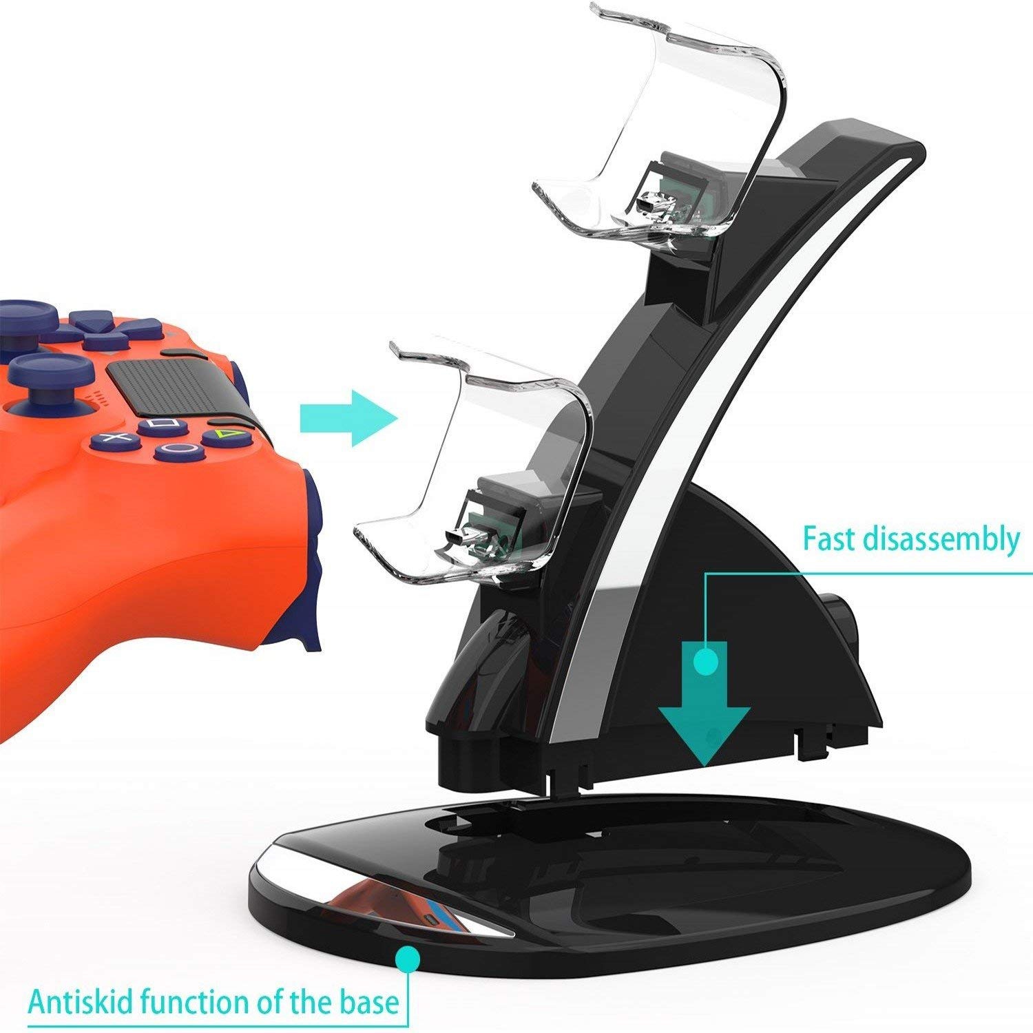 Playstation 4 Charger & Pro Playstation Controller Charger Dual USB Charging Station Stand Docking Playstation 4 PS4 Slim