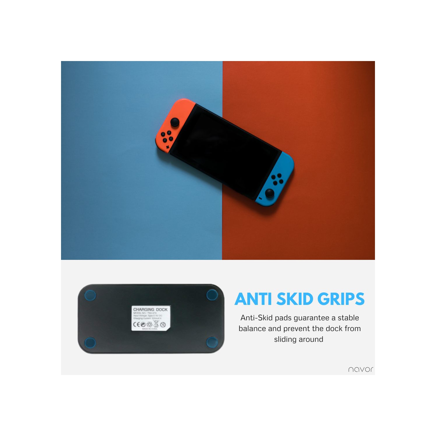 Station de recharge rapide améliorée 2022 pour manette Pro, Joy-Con et Nintendo Switch avec indicateur de recharge et câble de recharge USB de type C.