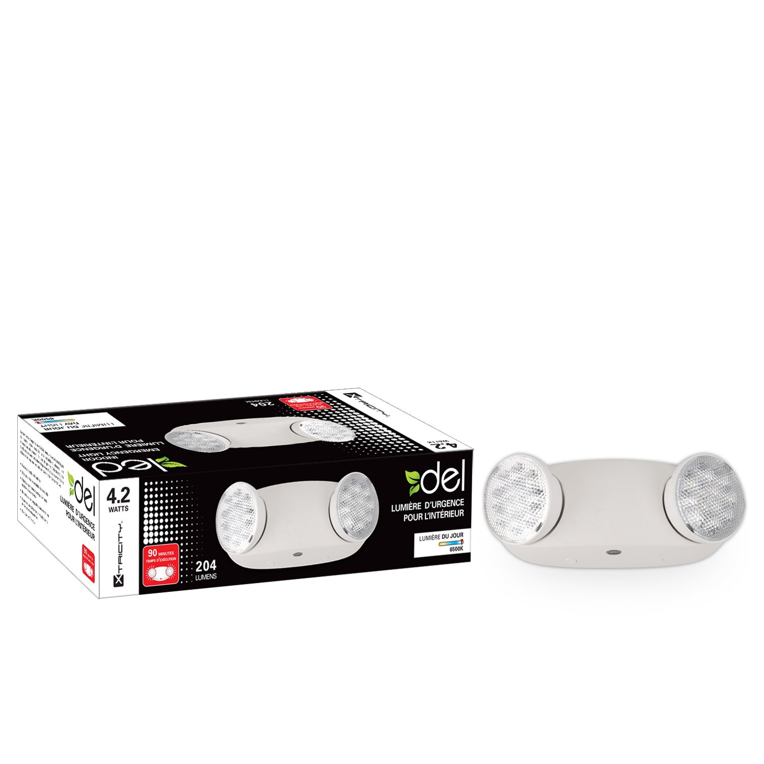 Xtricity DEL Lumiere D'urgence a&nbsp; 2 tetes 2.1w 204 Lumens