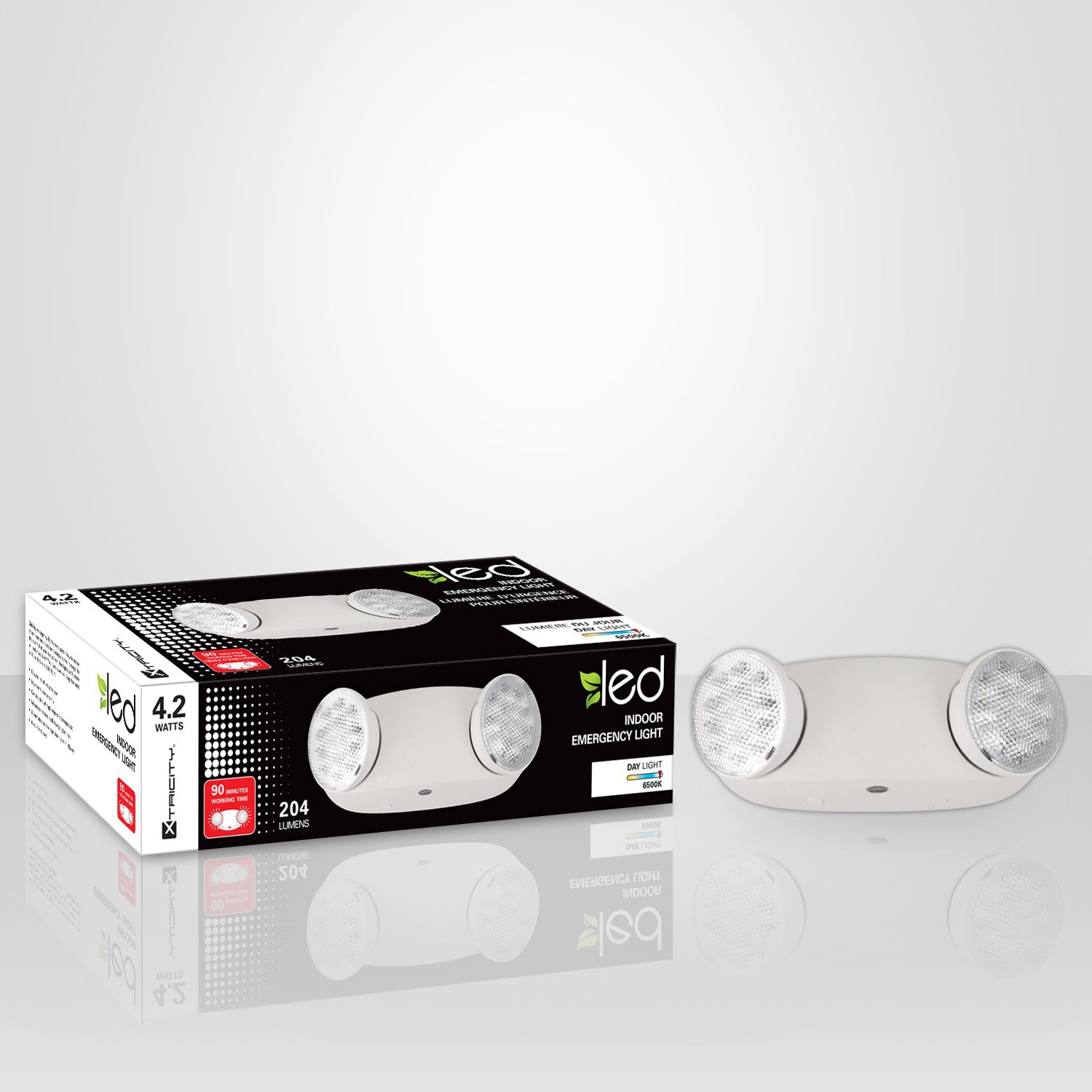 Xtricity DEL Lumiere D'urgence a&nbsp; 2 tetes 2.1w 204 Lumens