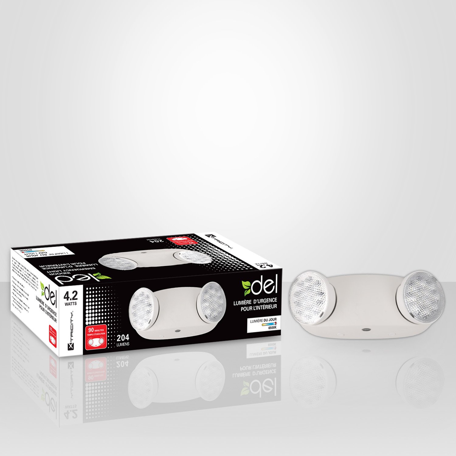 Xtricity DEL Lumiere D'urgence a&nbsp; 2 tetes 2.1w 204 Lumens