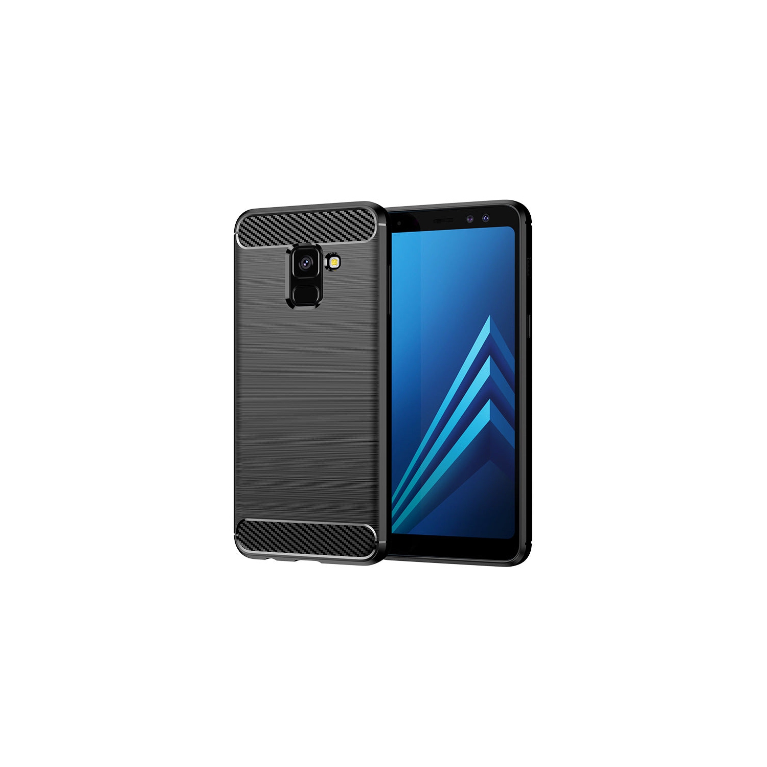 PANDACO Black Brushed Metal Case for Samsung Galaxy A8