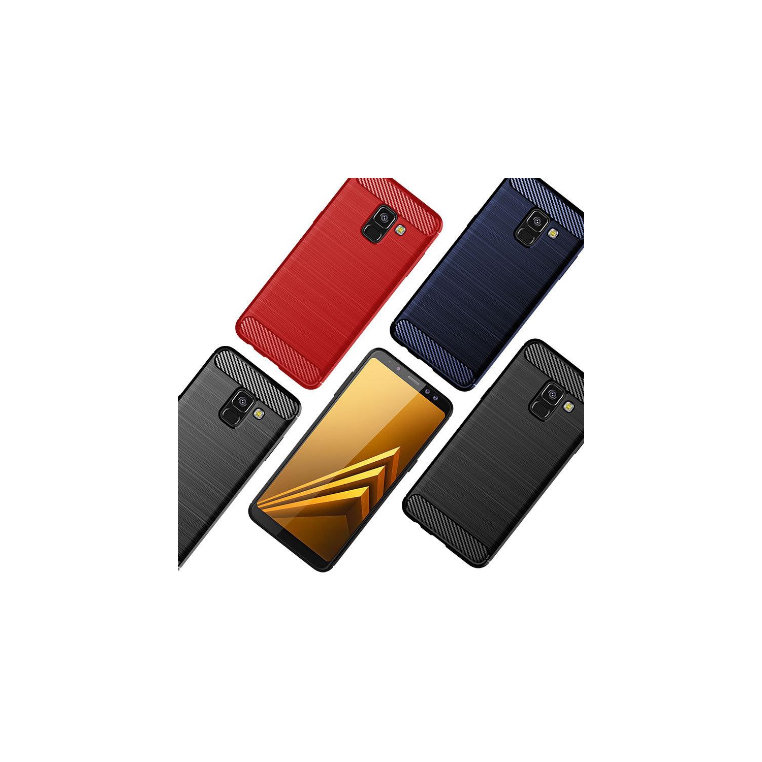 PANDACO Black Brushed Metal Case for Samsung Galaxy A8