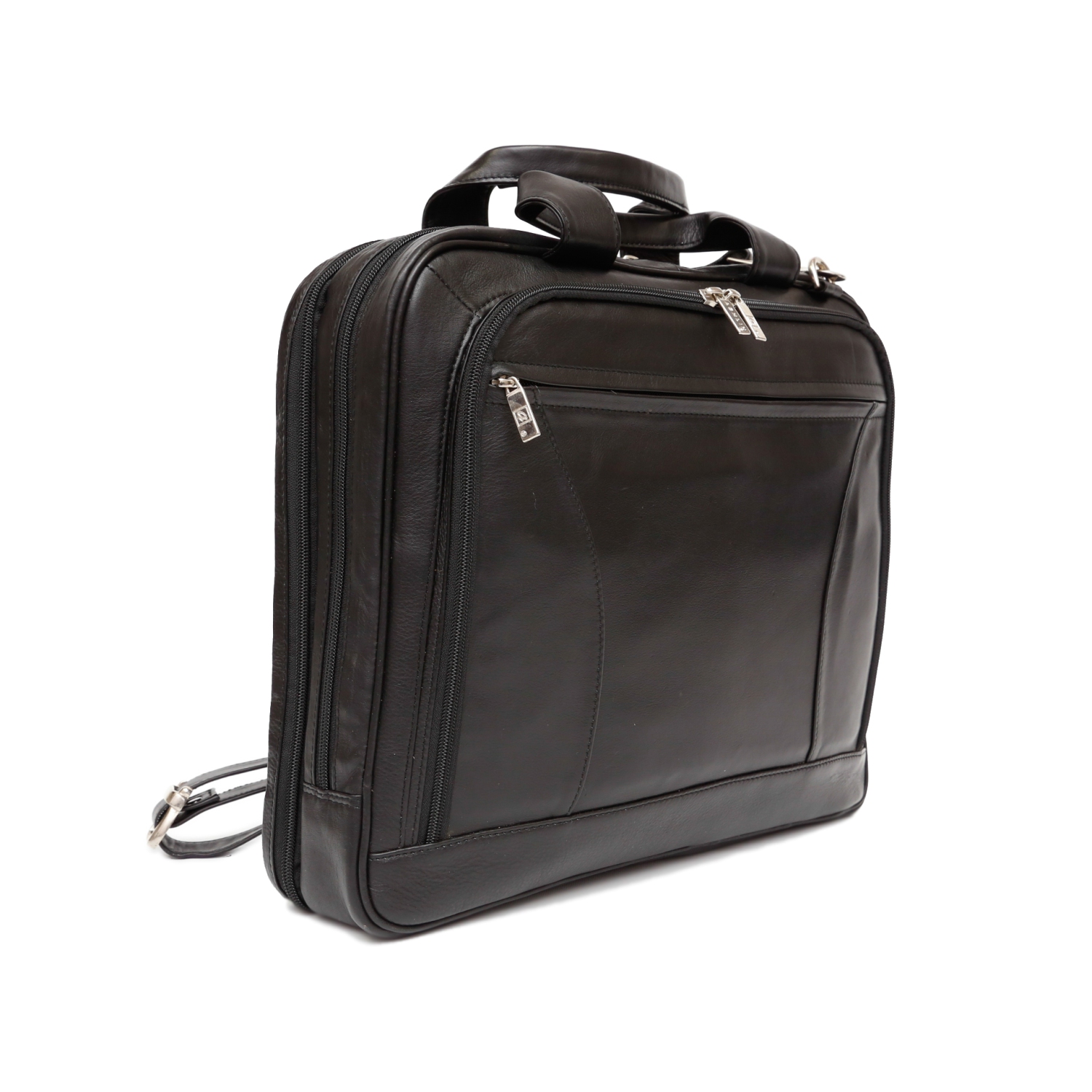 Ashlin Alastar 15"" Leather Briefcase - Black