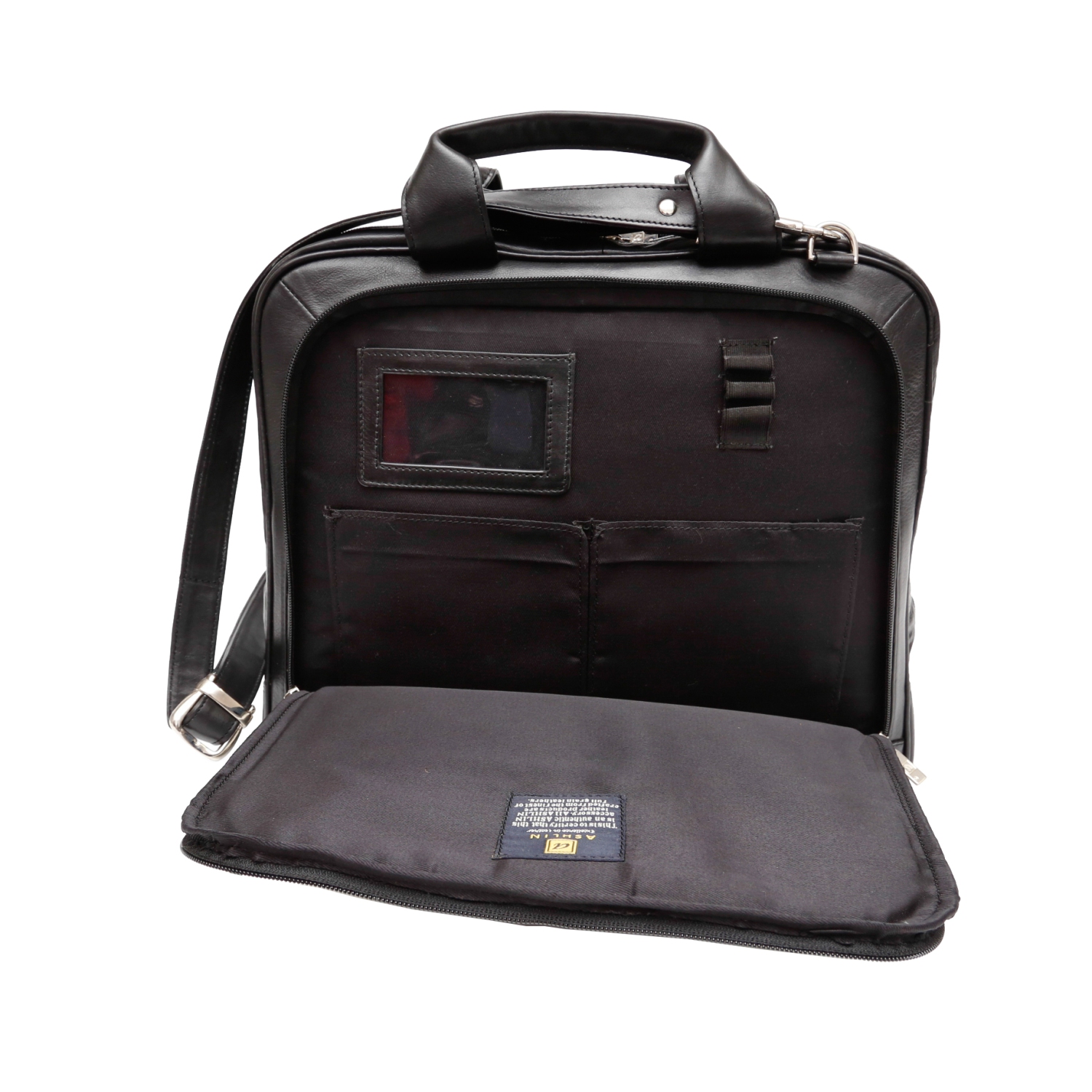 Ashlin Alastar 15"" Leather Briefcase - Black