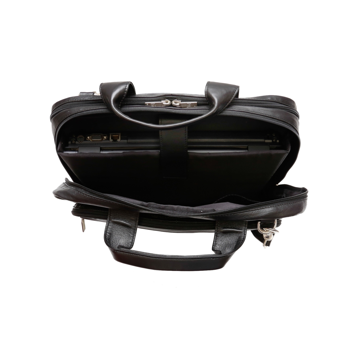 Ashlin Alastar 15"" Leather Briefcase - Black