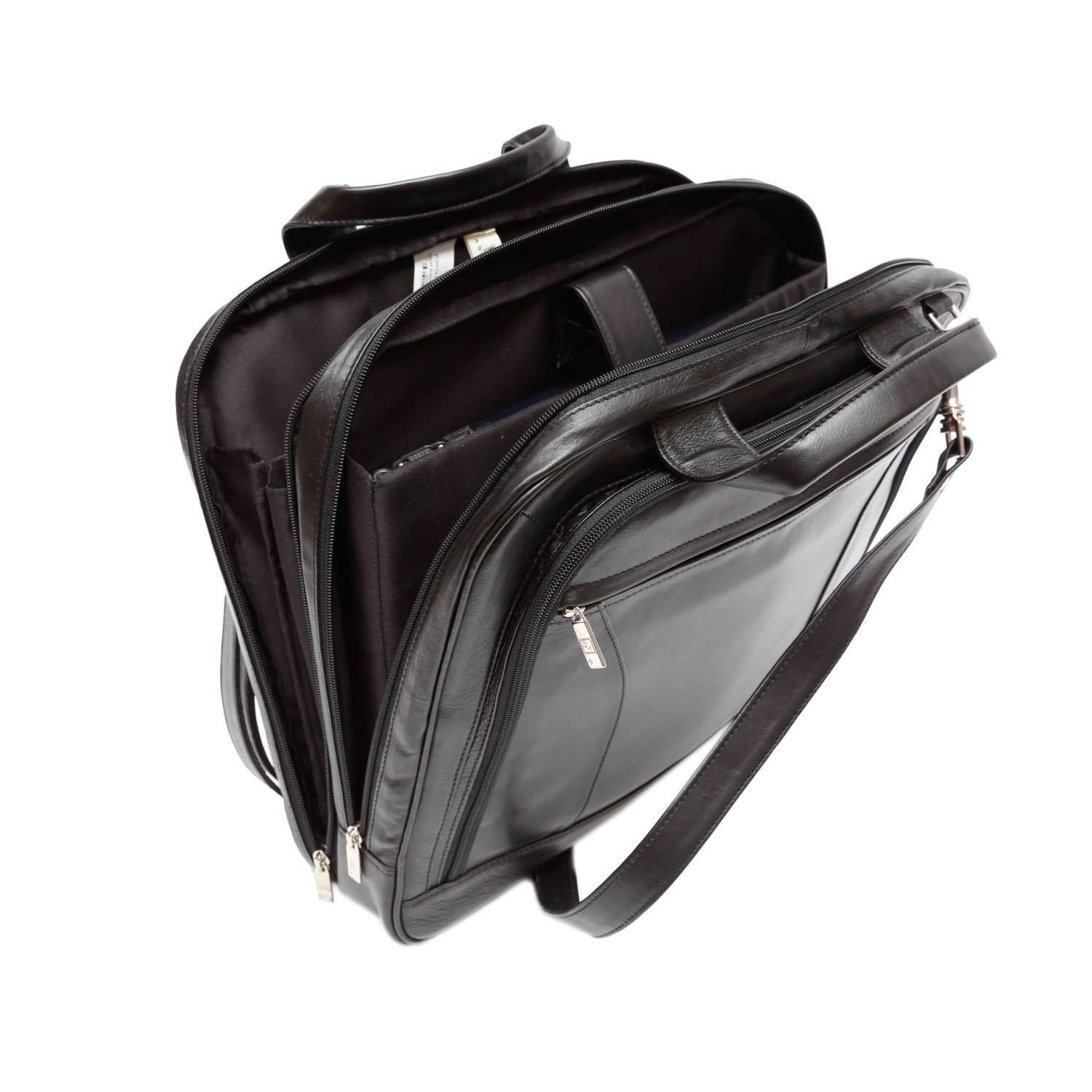 Ashlin Alastar 15"" Leather Briefcase - Black