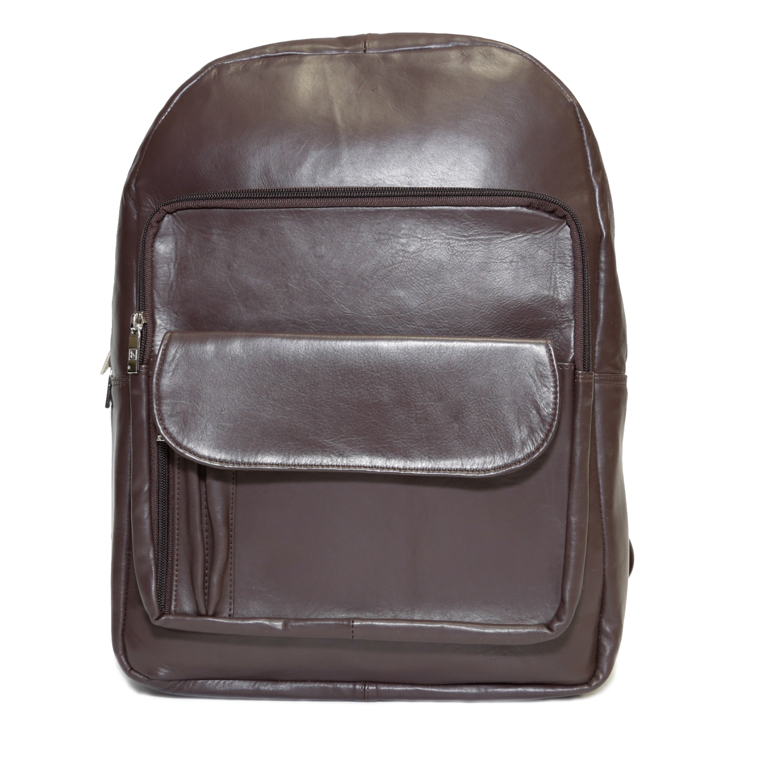 Ashlin Naples 15" Leather Knapsack - Dark Brown