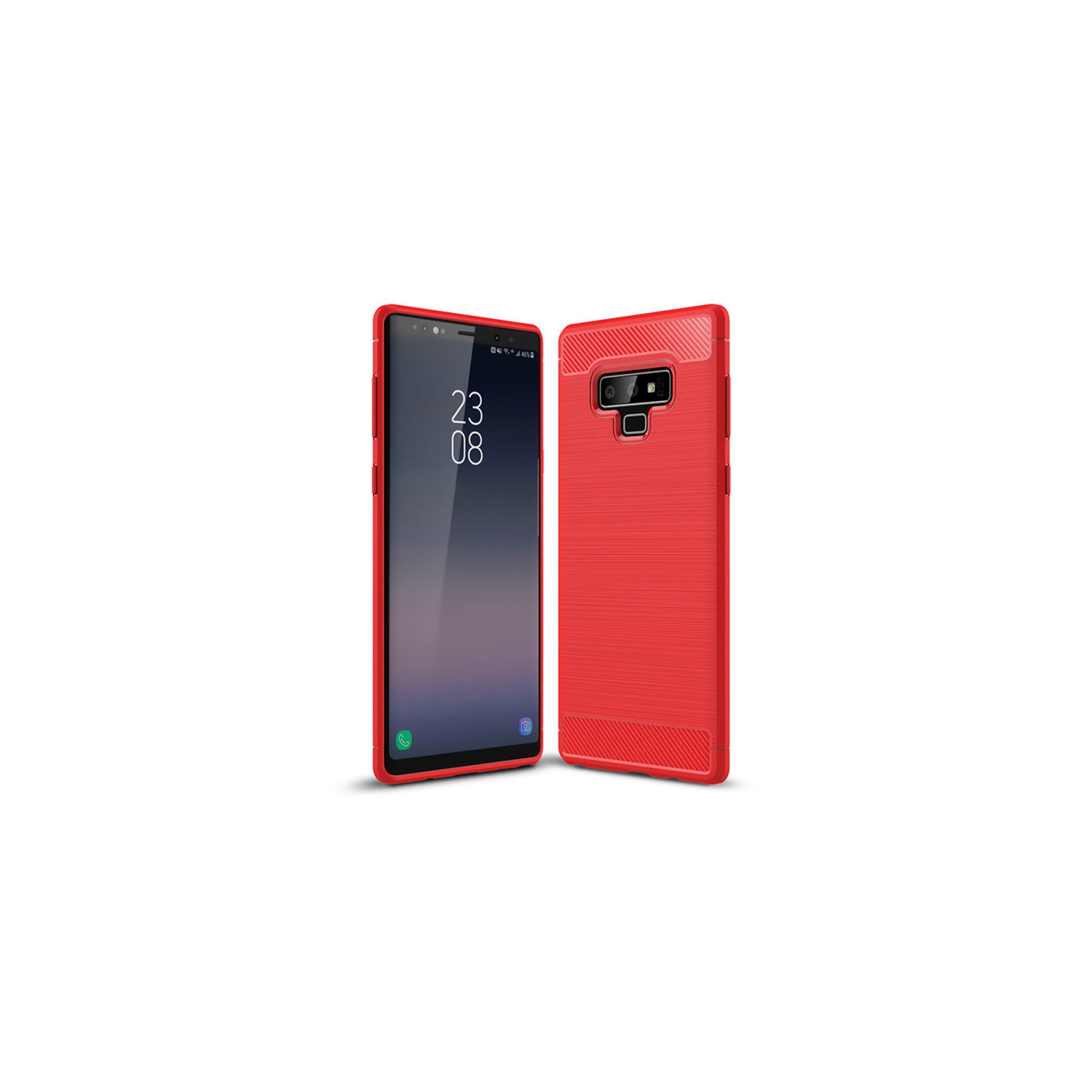 PANDACO Red Brushed Metal Case for Samsung Galaxy Note 9