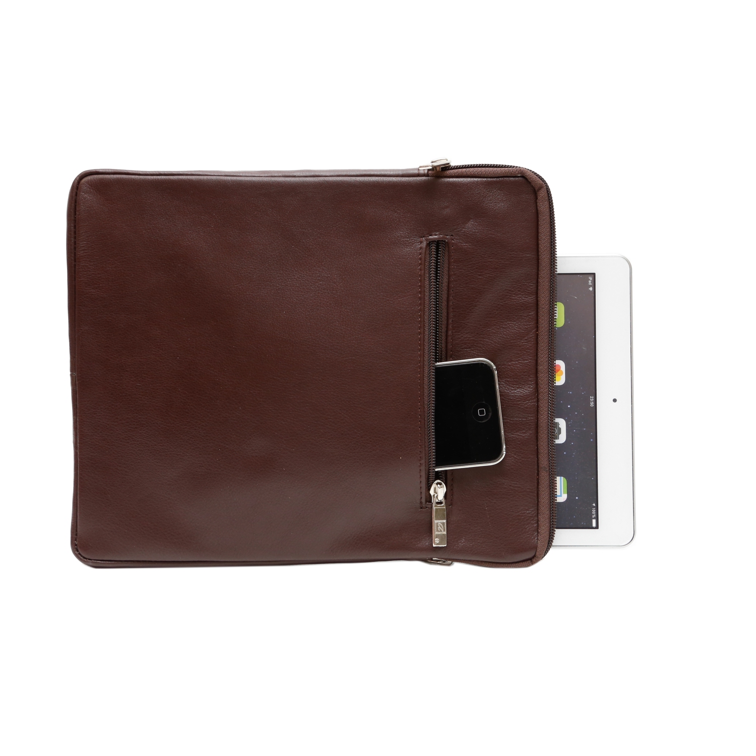 Ashlin Taysha 10"" Leather Tablet Case - Dark Brown