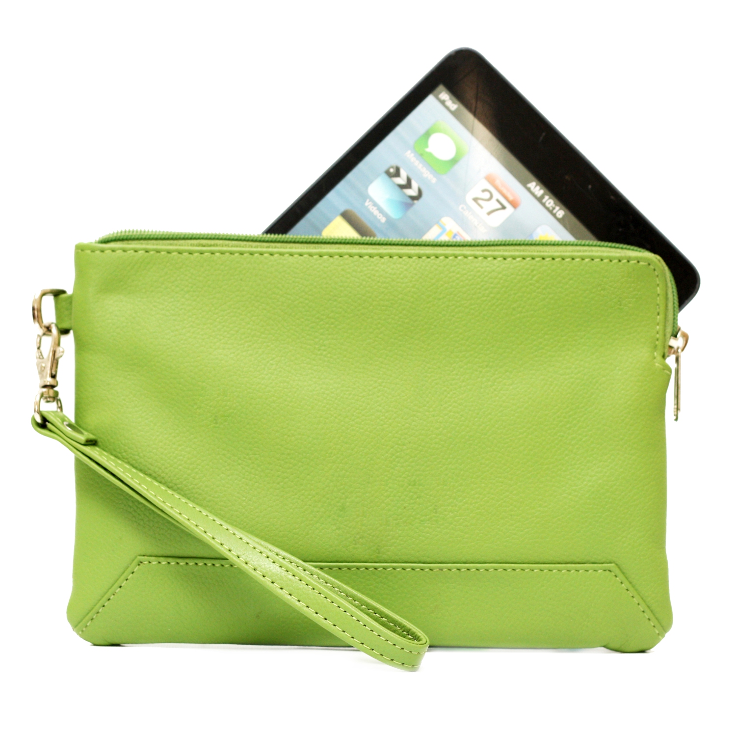 Étui-portefeuille avec dragonne en cuir Kayleigh d’Ashlin - Vert