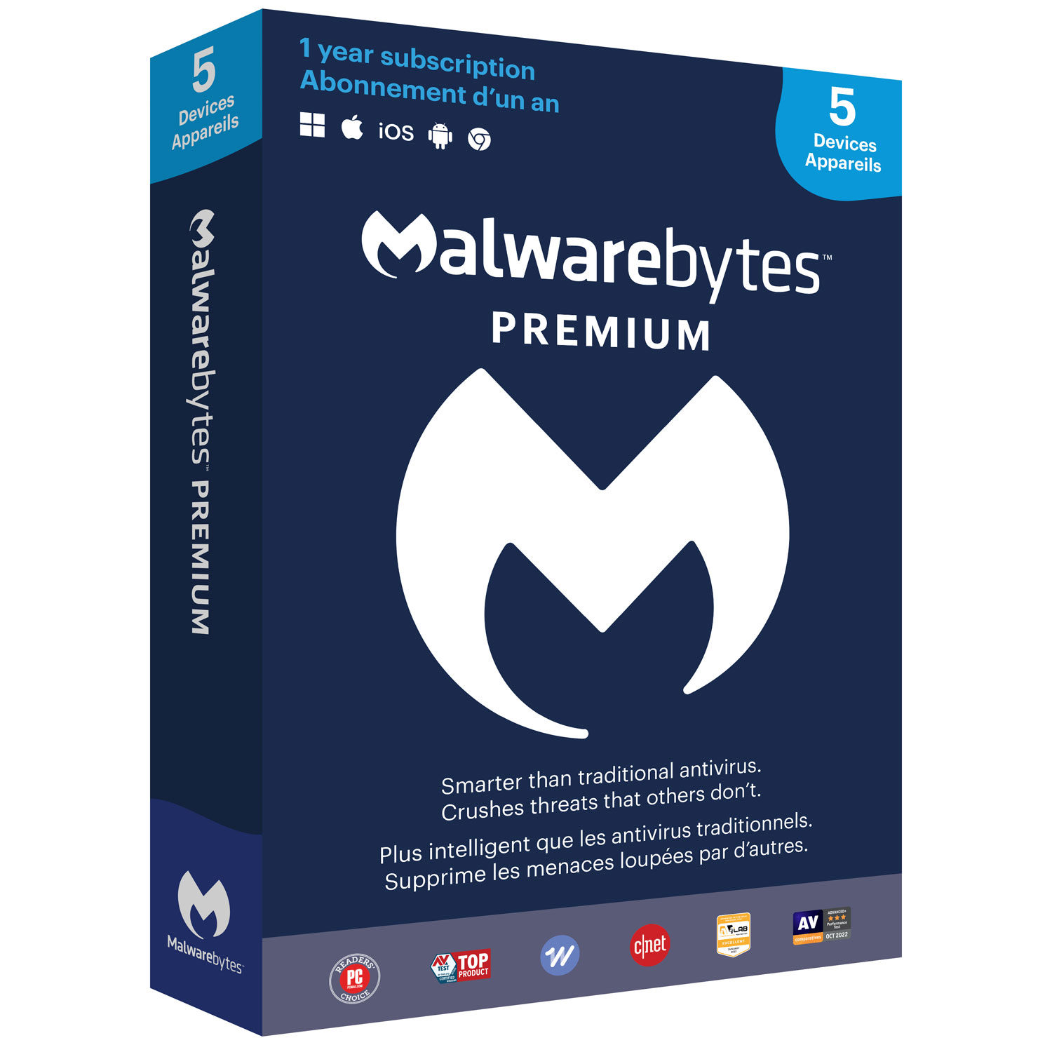Malwarebytes - 5 appareils - 1 an