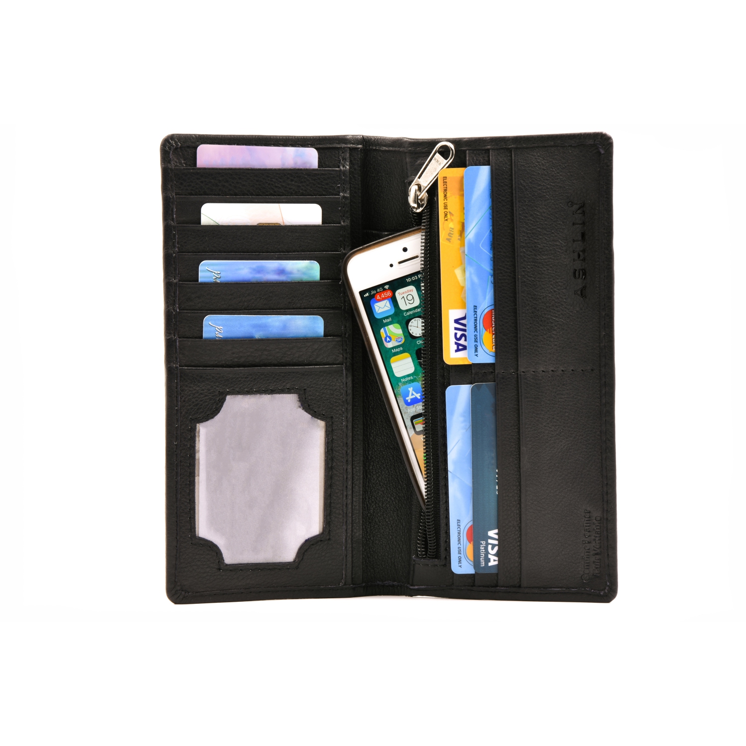 Ashlin Leather Pocket Wallet - Black