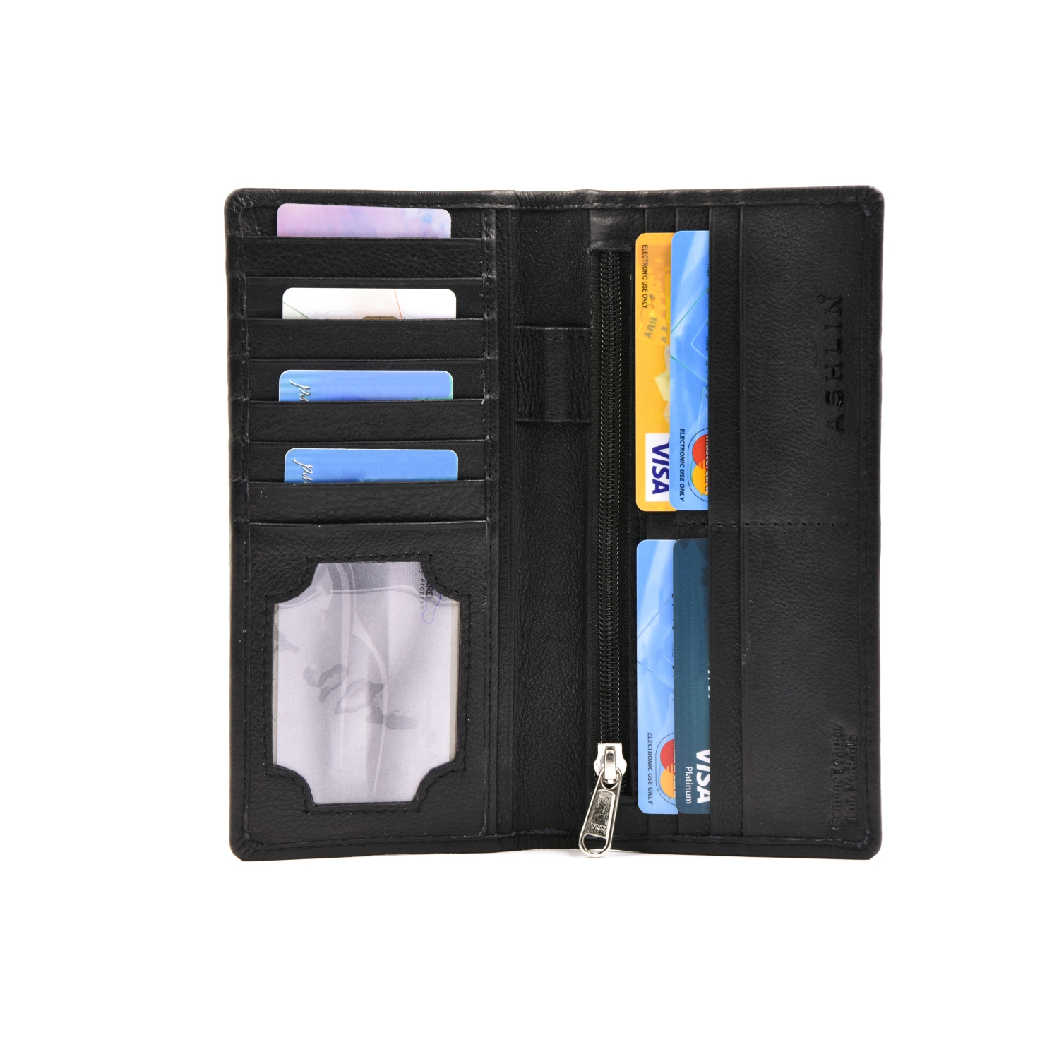 Ashlin Leather Pocket Wallet - Black