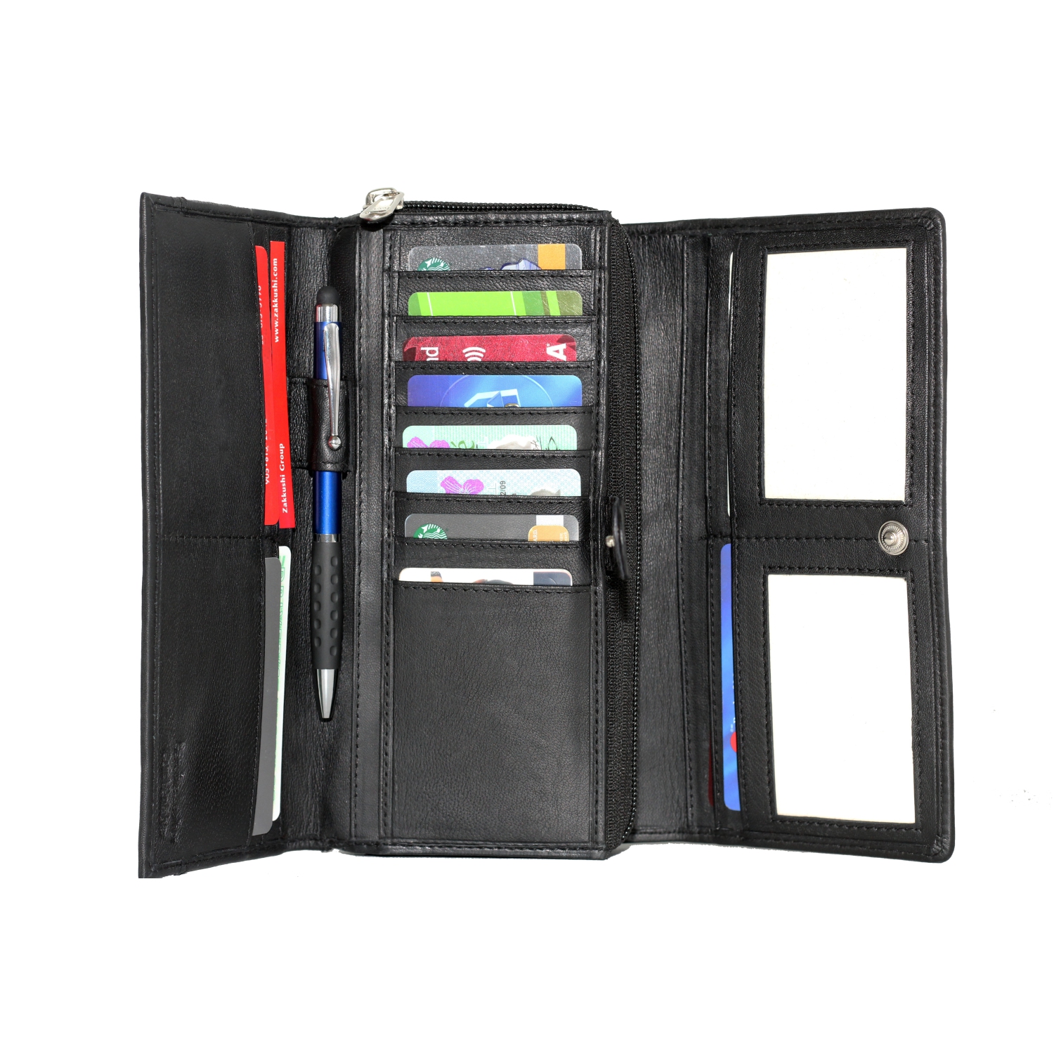 Ashlin 7" Leather Organizer Wallet - Black