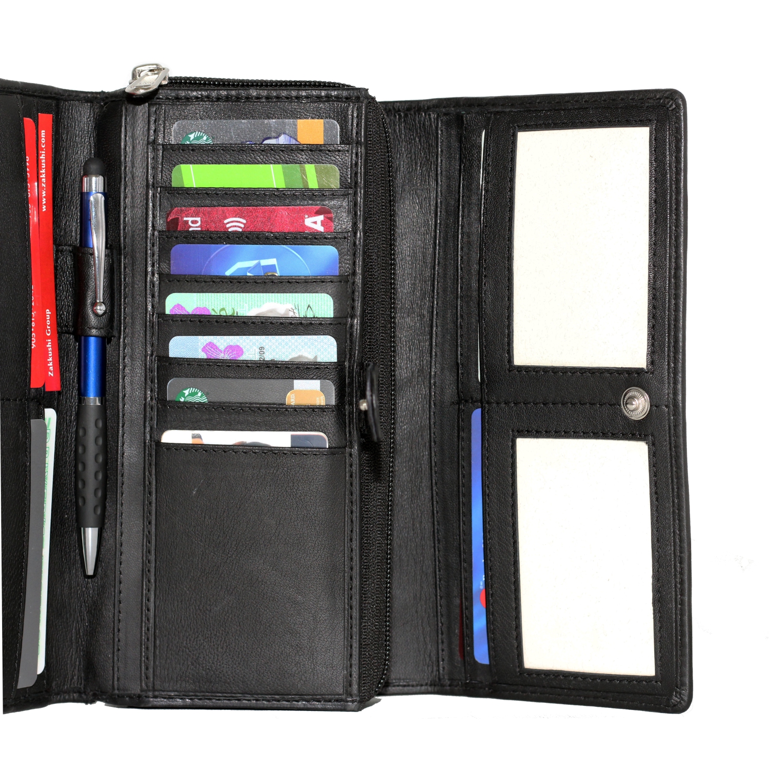 Ashlin 7" Leather Organizer Wallet - Black