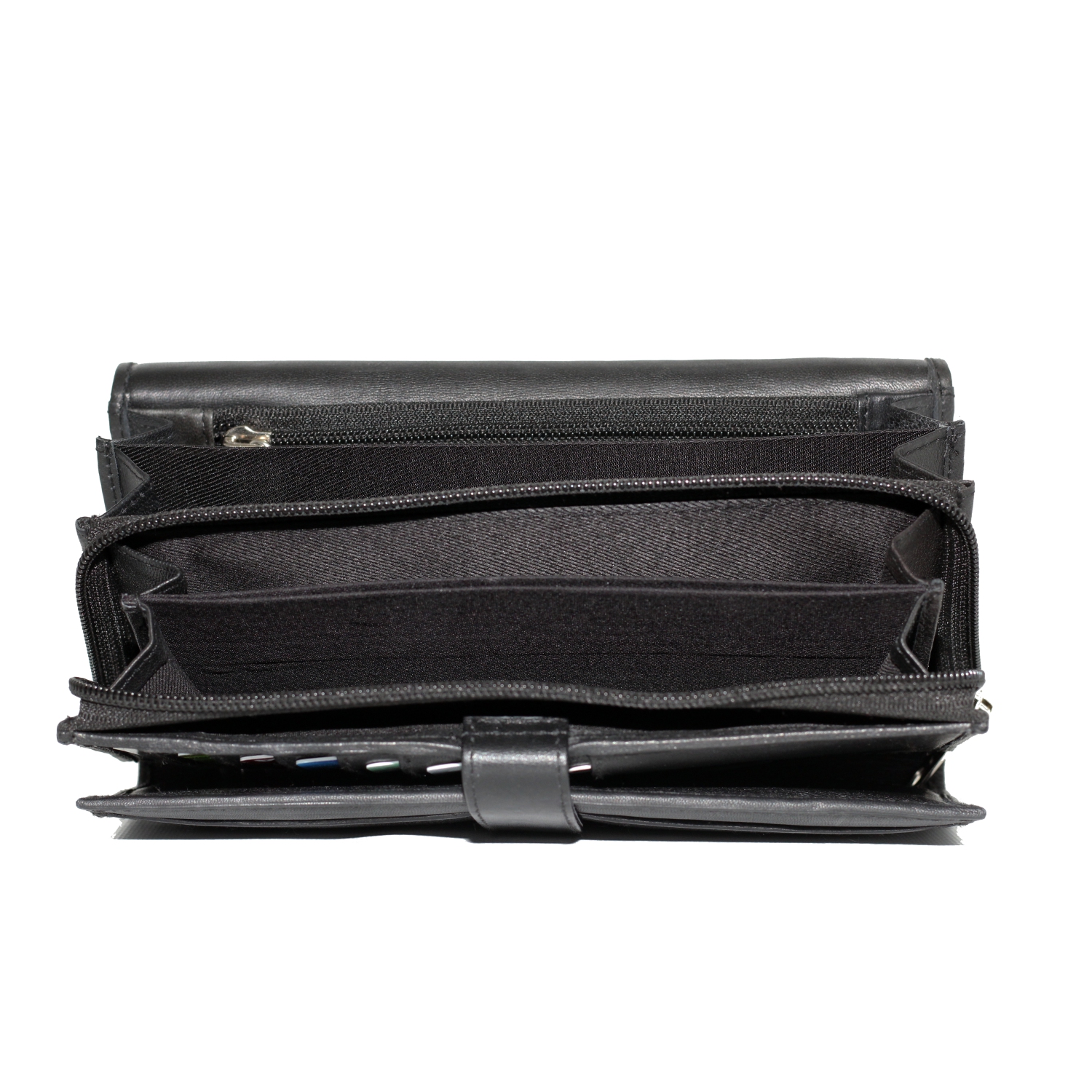 Ashlin 7" Leather Organizer Wallet - Black