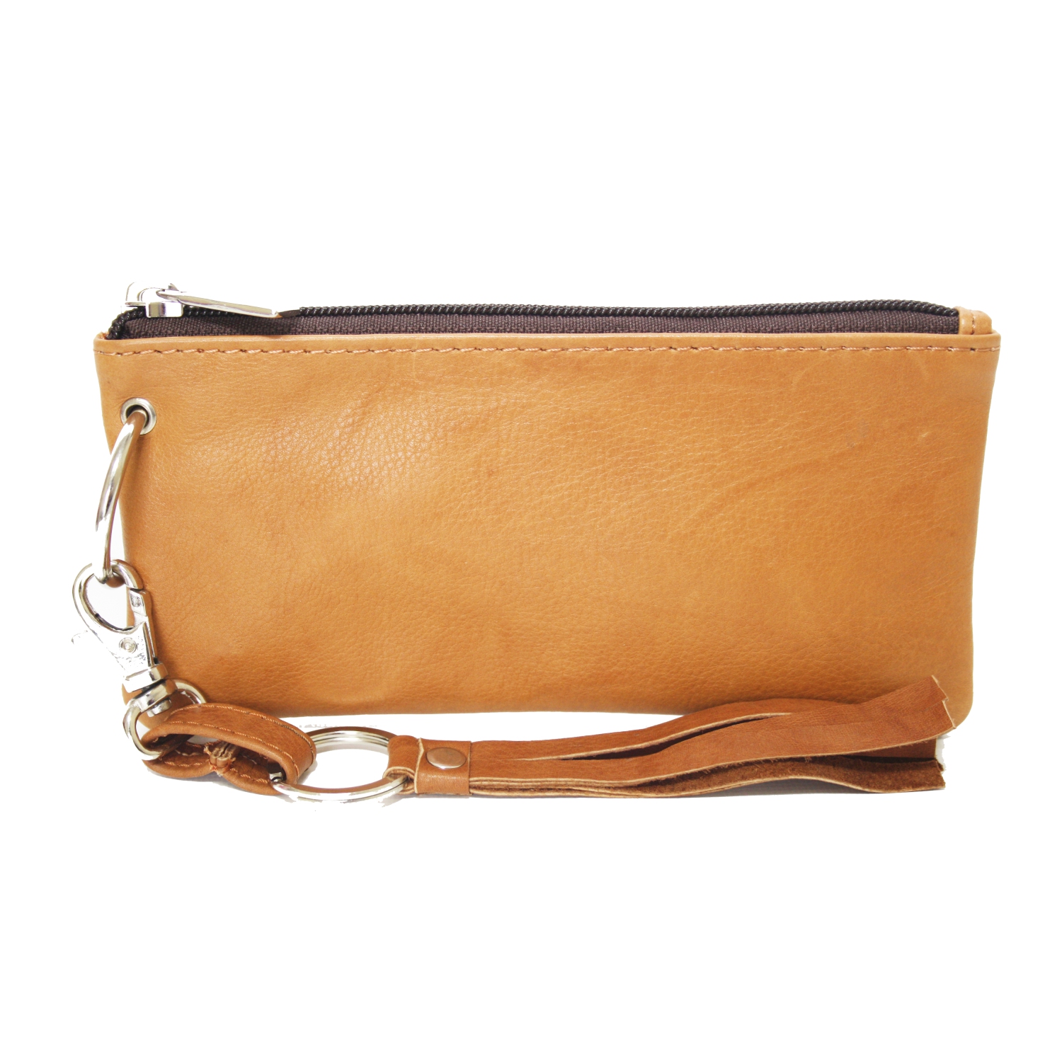 Ashlin Destiny Leather Wristlet Wallet Pouch - Brown