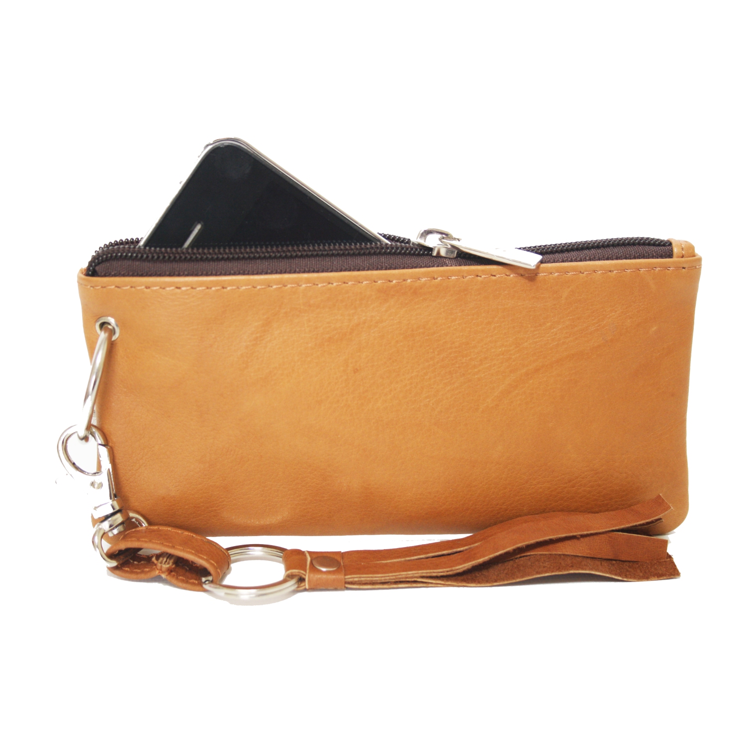 Étui-portefeuille en cuir avec dragonne Destiny d’Ashlin - Brun