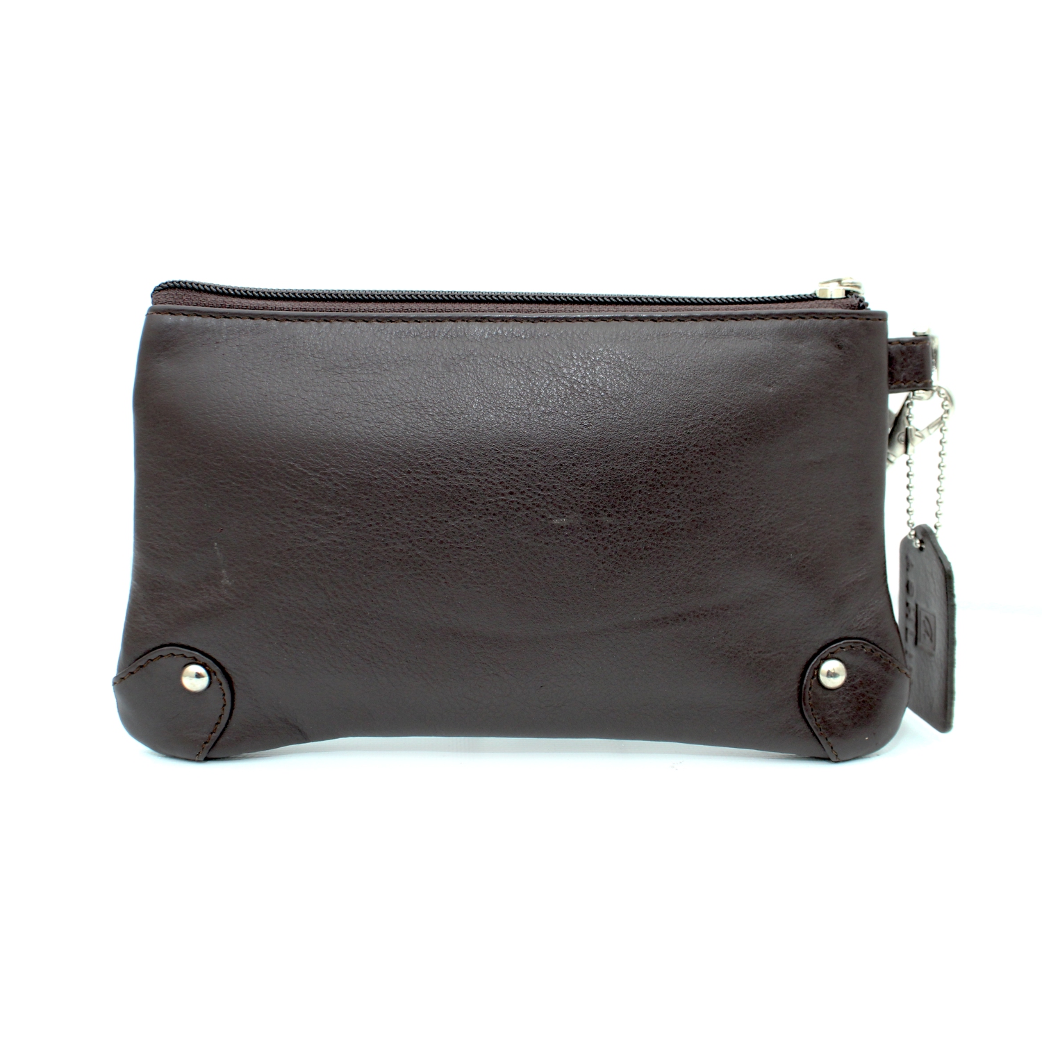 Étui-portefeuille en cuir avec dragonne Catarine d’Ashlin - Brun foncé