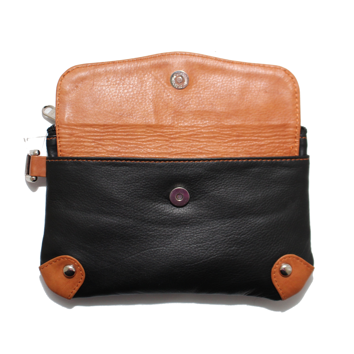 Étui-portefeuille en cuir avec dragonne Catarine d’Ashlin - Noir-brun