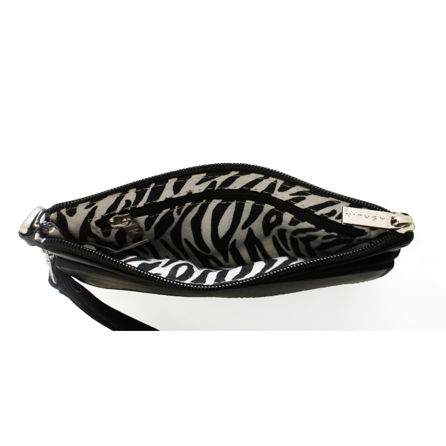 Étui-portefeuille en cuir avec dragonne Catarine d’Ashlin - Brun foncé