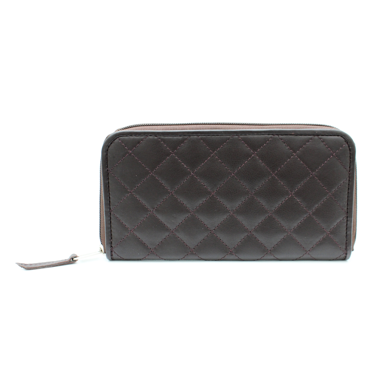 Pochette-portefeuille en cuir à deux rabats Mercer d’Ashlin - Brun foncé