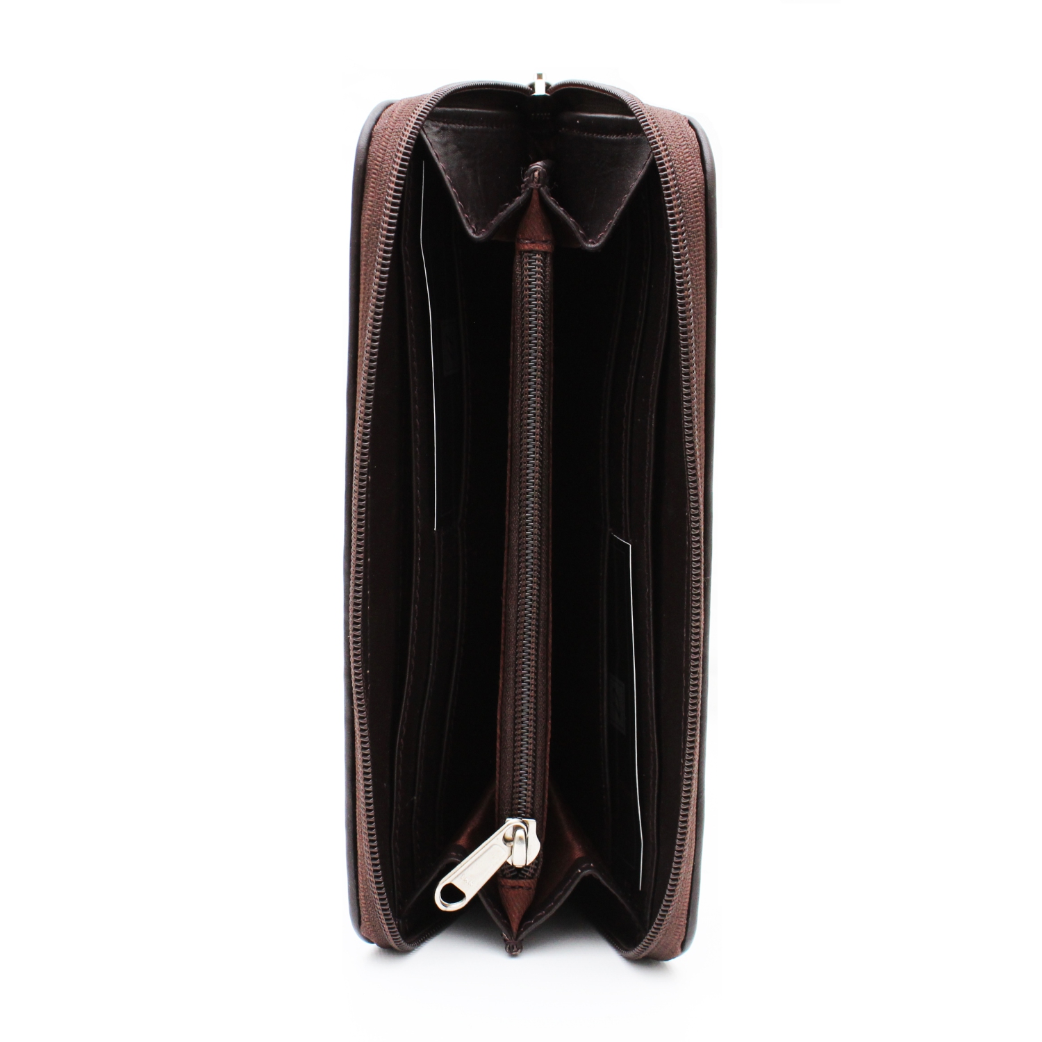 Pochette-portefeuille en cuir à deux rabats Mercer d’Ashlin - Brun foncé