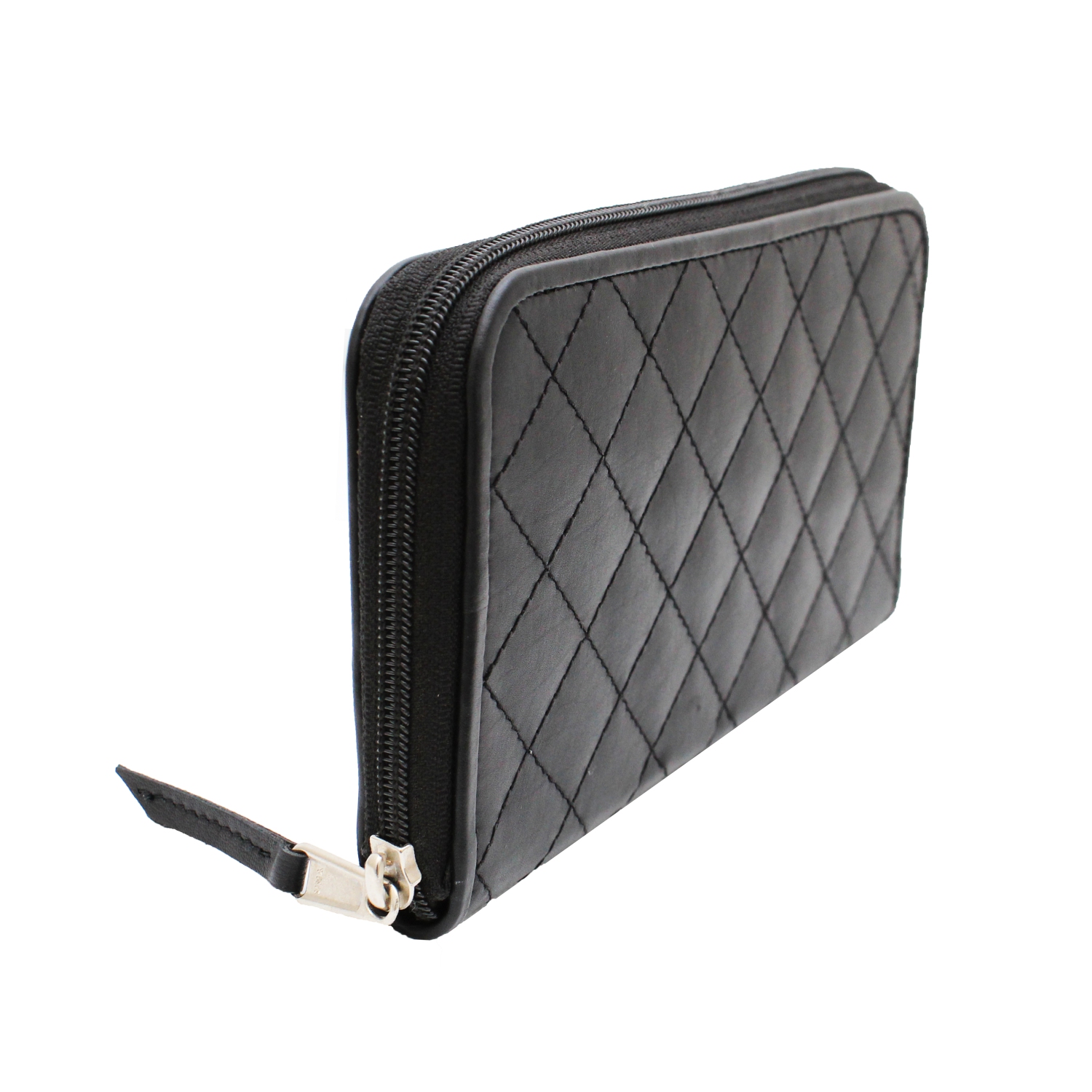 Pochette-portefeuille en cuir à deux rabats Mercer d’Ashlin - Noir