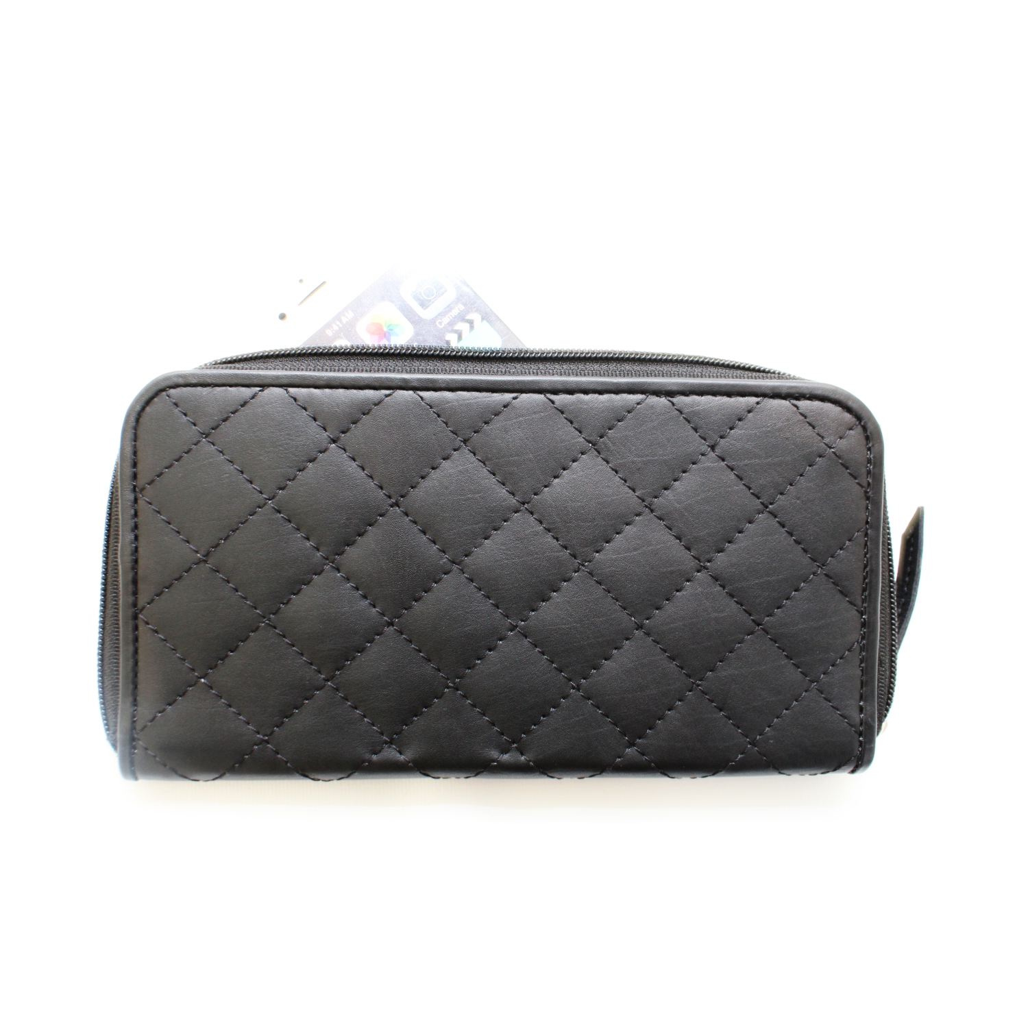 Pochette-portefeuille en cuir à deux rabats Mercer d’Ashlin - Noir