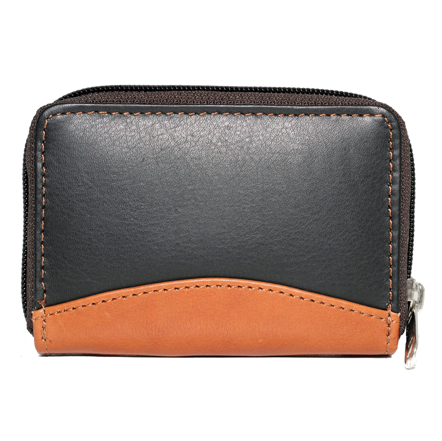 Étui à fermeture à glissière accordéon pour cartes de crédit d’Ashlin - Noir-brun