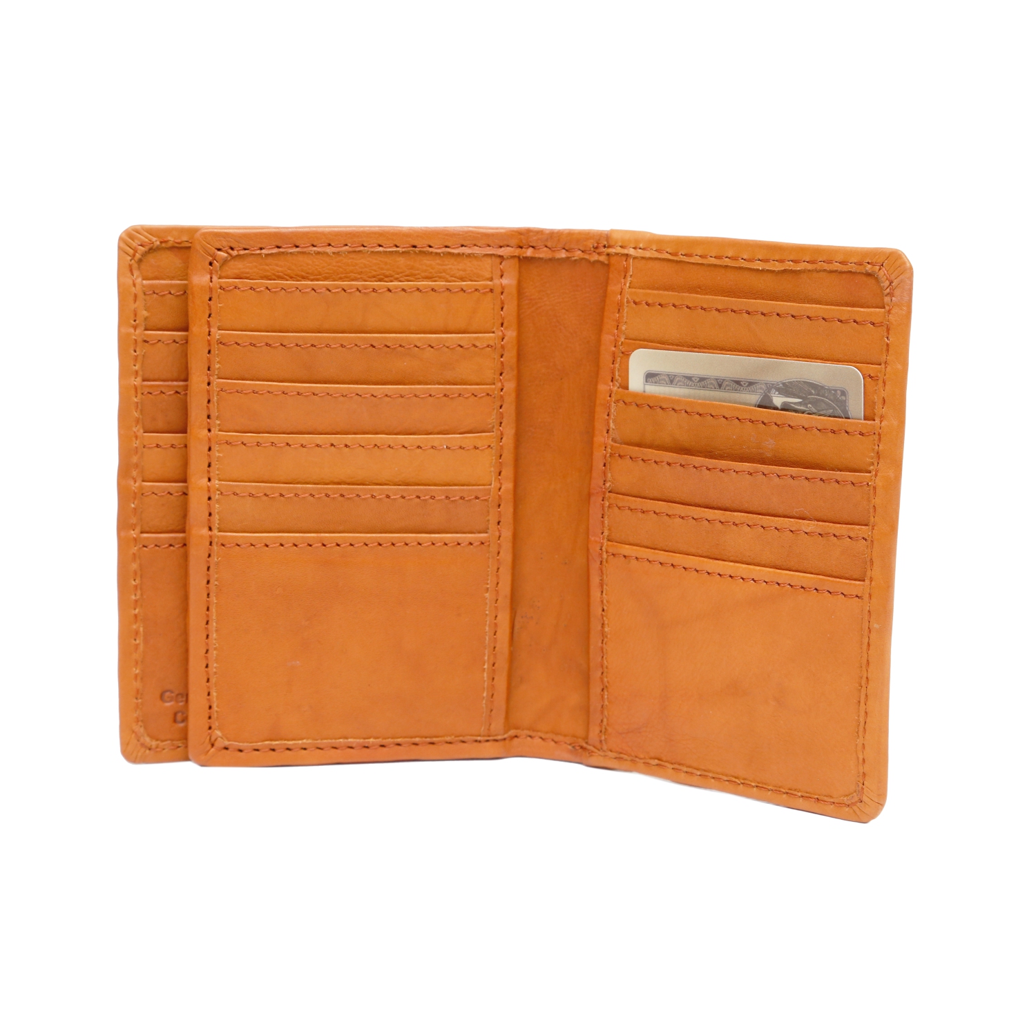 Porte-cartes de crédit en cuir Abriella d’Ashlin - Brun moyen