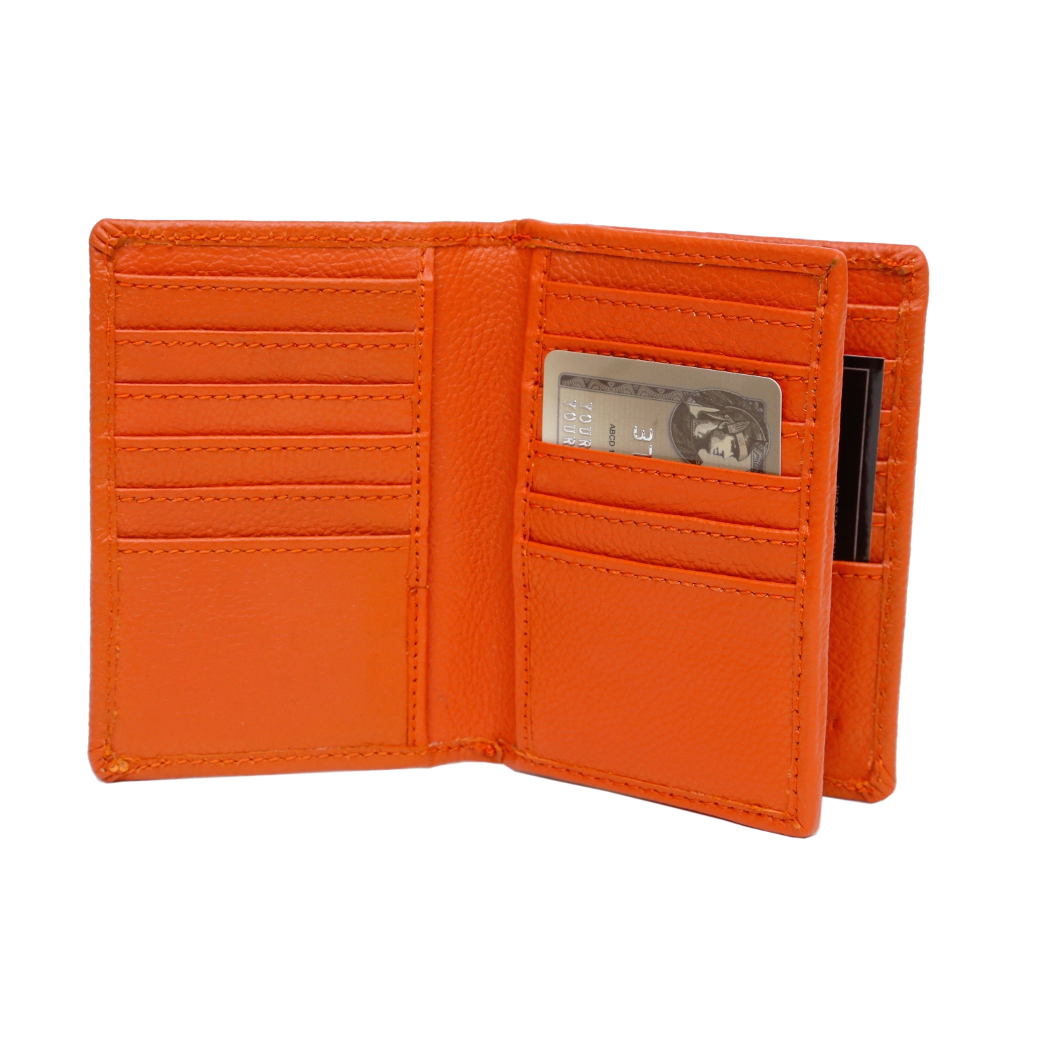 Porte-cartes de crédit en cuir Abriella d’Ashlin - Orange