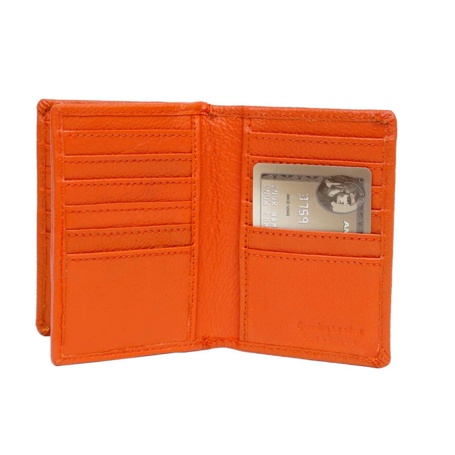 Porte-cartes de crédit en cuir Abriella d’Ashlin - Orange