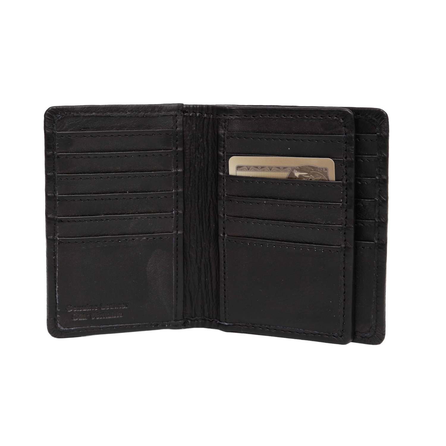 Porte-cartes de crédit en cuir Abriella d’Ashlin - Noir