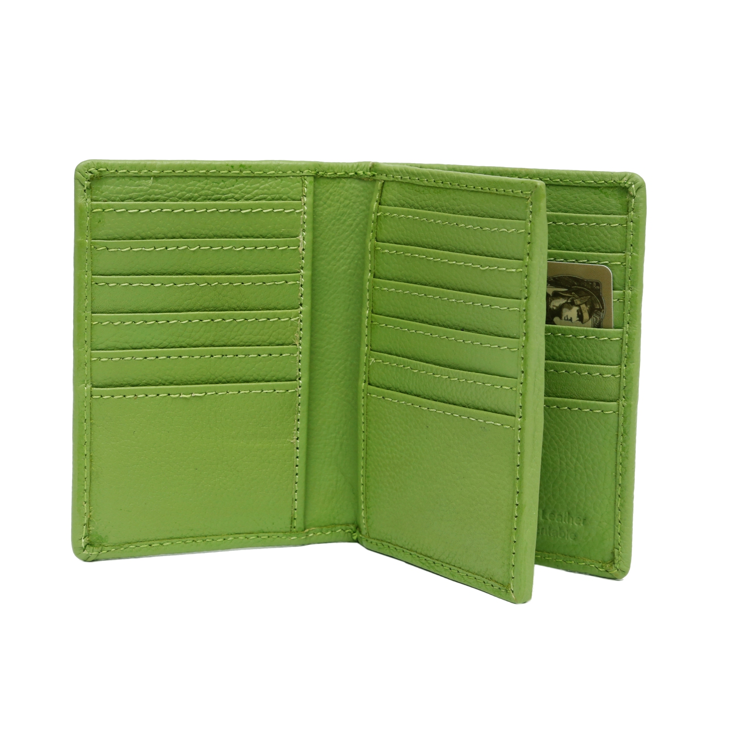 Porte-cartes de crédit en cuir Abriella d’Ashlin - Vert