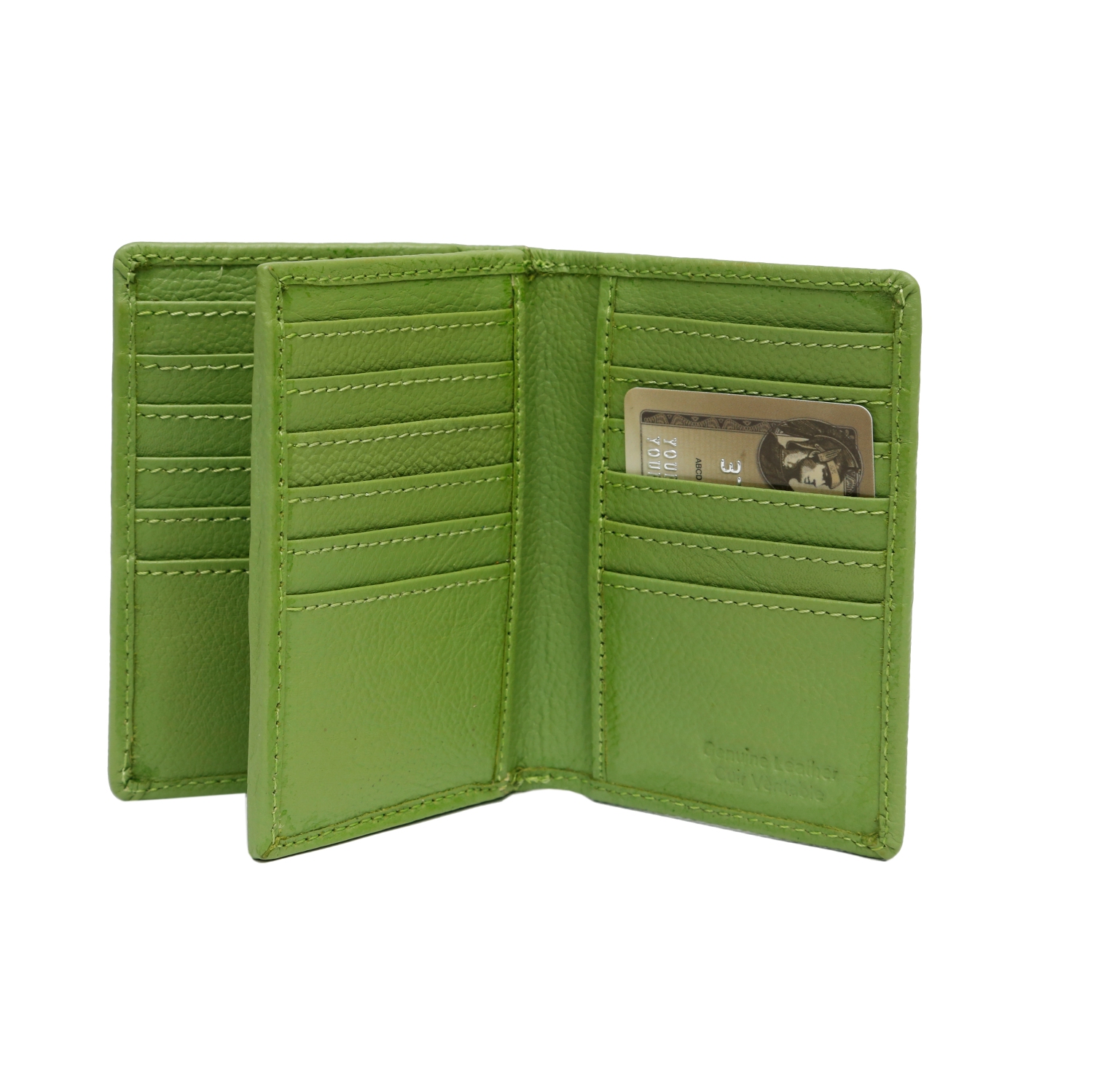 Porte-cartes de crédit en cuir Abriella d’Ashlin - Vert