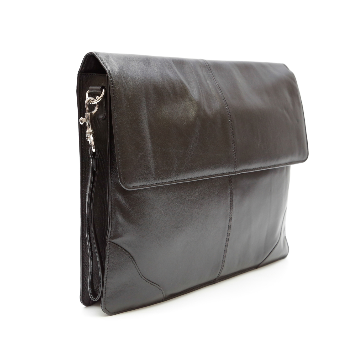 Ashlin 15" Leather Laptop Briefcase - Black