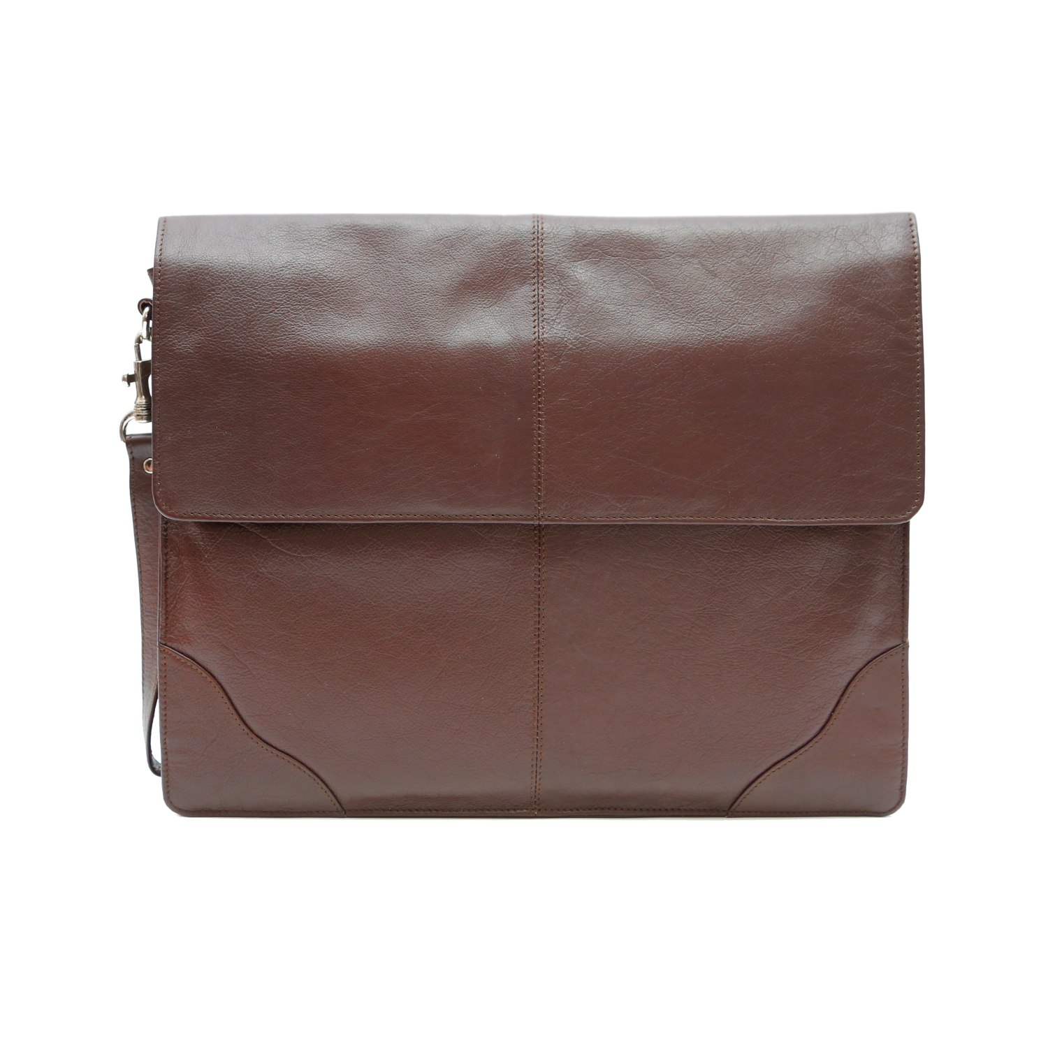 Ashlin 15" Leather Laptop Briefcase - Dark Brown