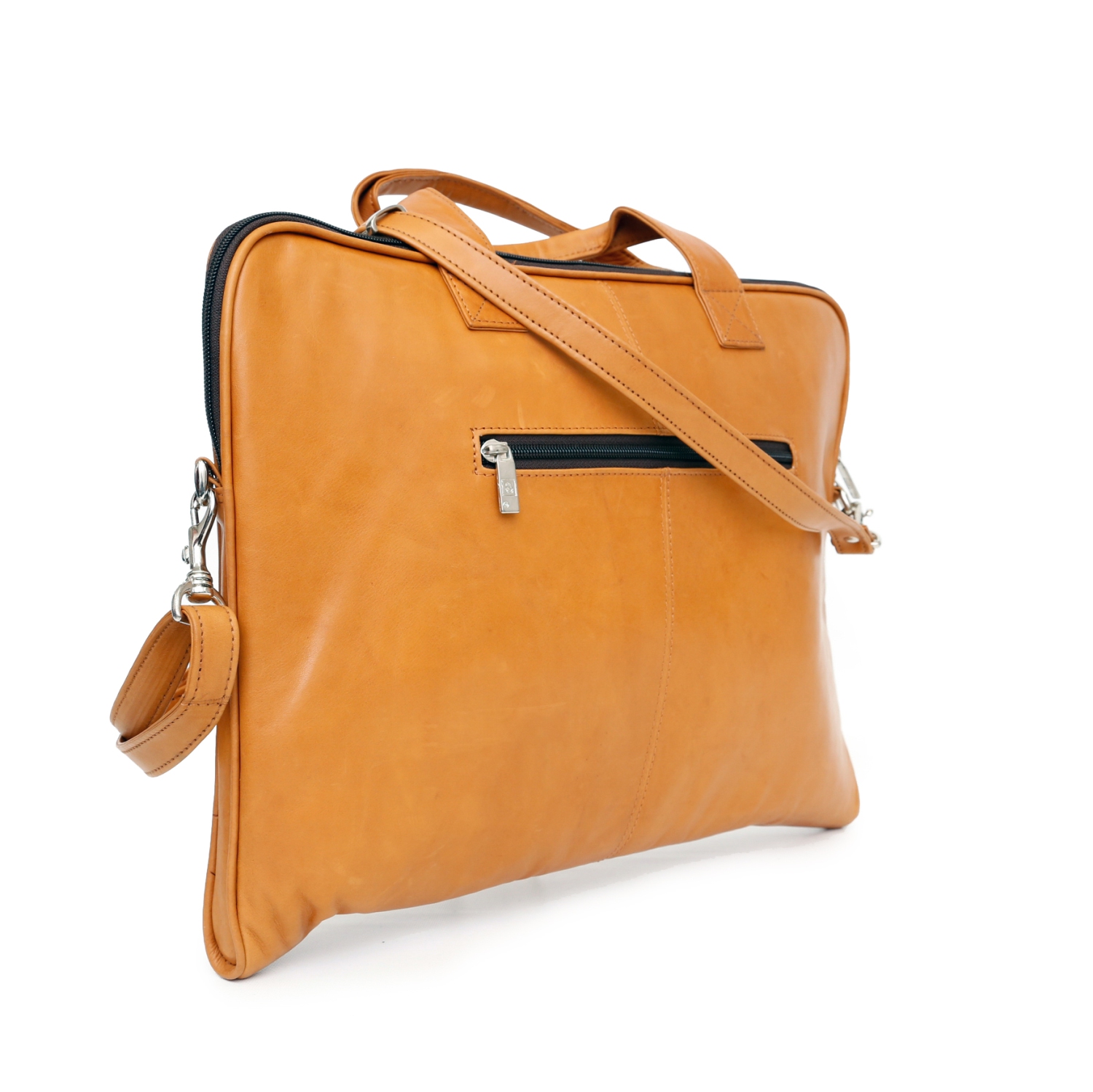 Mallette mince en cuir pour portable de 15 po d’Ashlin - Brun moyen