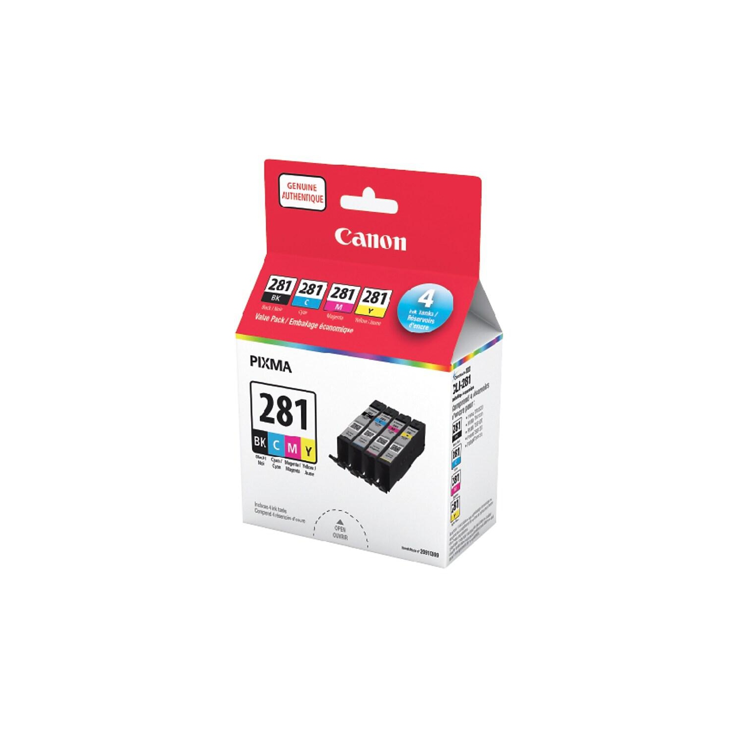 Canon CLI-281 2091C009 BK/C/M/Y Original Ink Cartridge Set