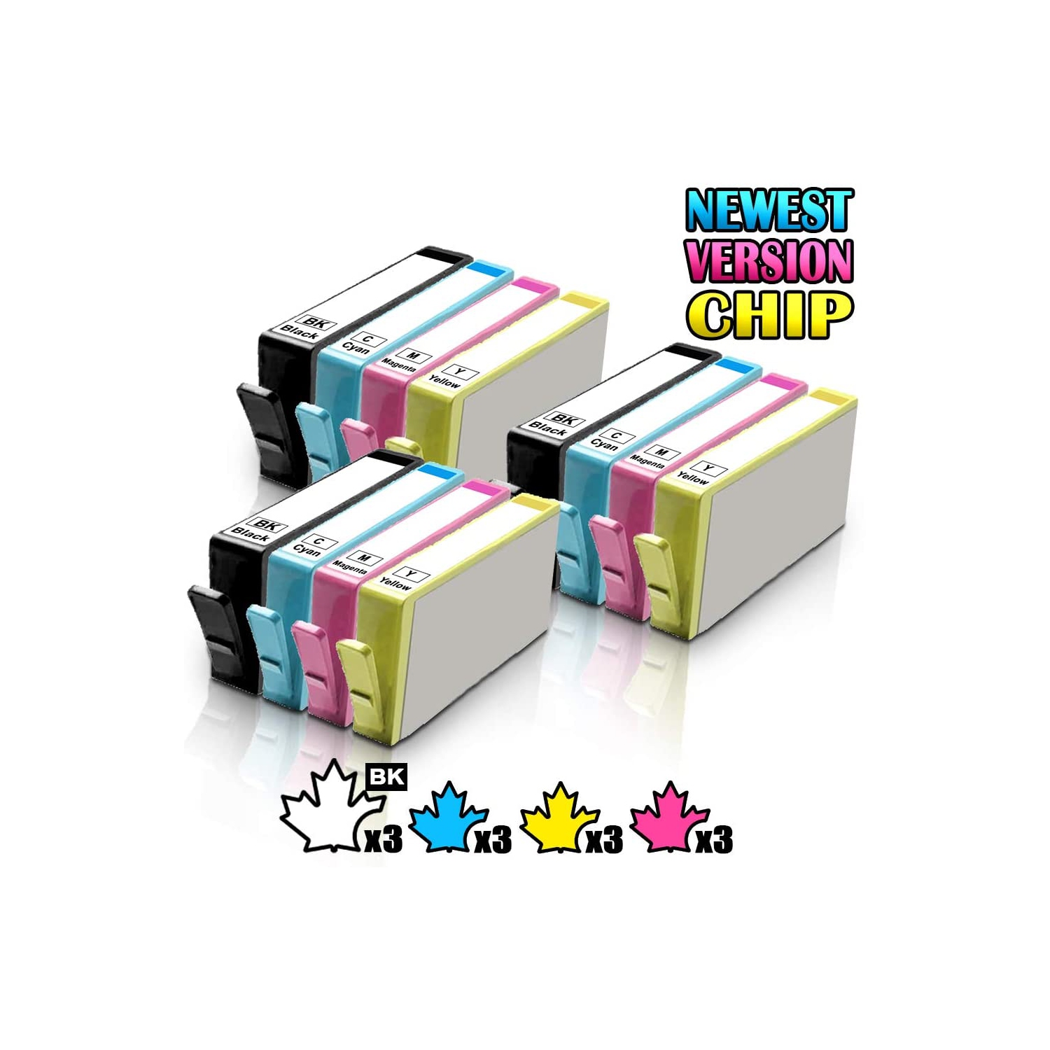 3 Set of 4 Inkfirst® Compatible Ink Cartridges Replacement for HP 564 XL 564XL High Yield Photosmart 5510 5515 5520 6510 B8550